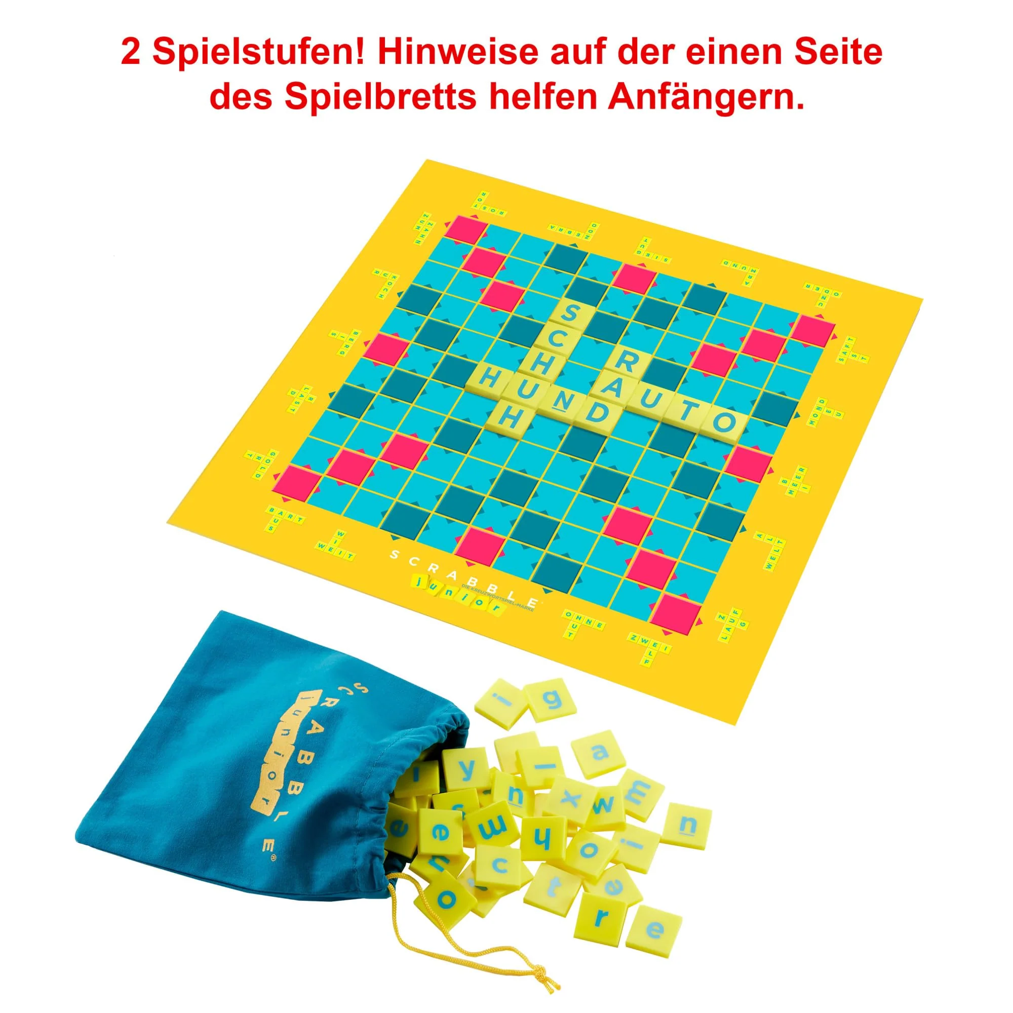 Mattel Games Scrabble Junior Wörterspiel und Kinderspiel, Kinderspiele Brettspiele geeignet für 2 - 4 Kinder ab 6 Jahren, Design kann variieren, Deutsche Version, Y9670 - Image 5