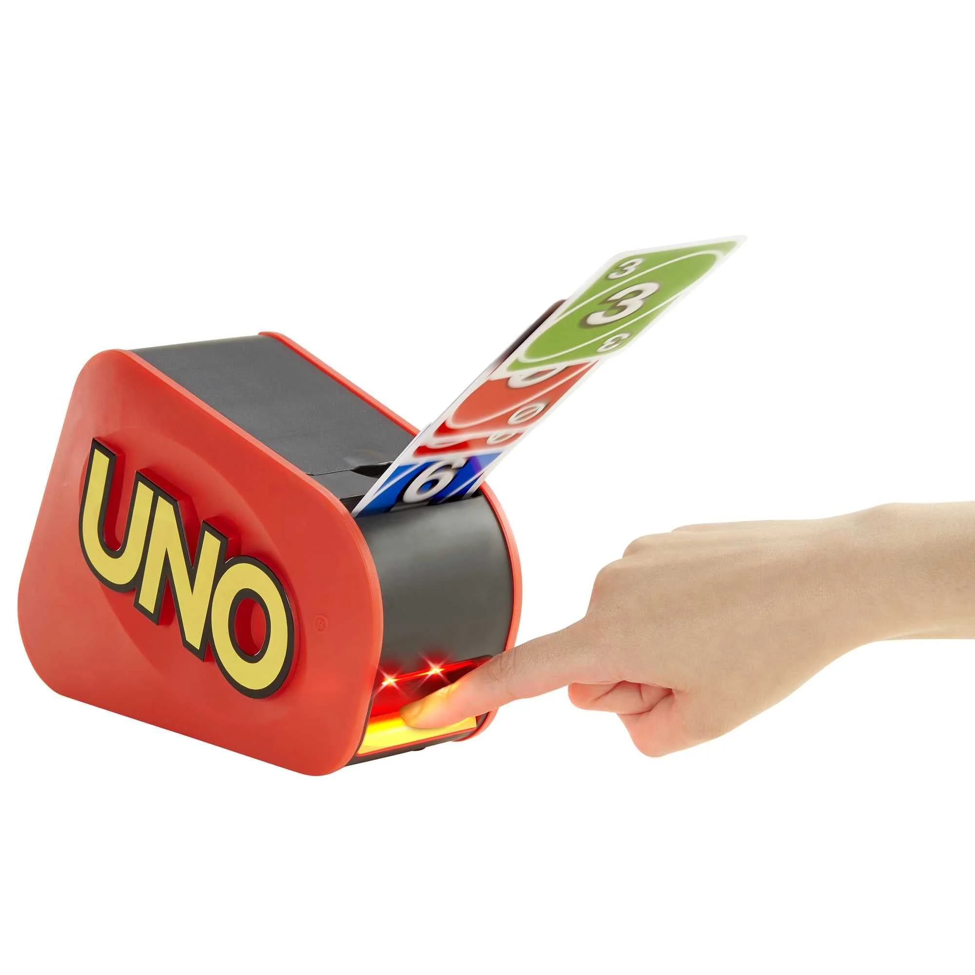 Mattel Games UNO Extreme, UNO Kartenspiel für die Familie, mit Kartenwerfer, Reisespiel oder Spiel für Erwachsene, für 2-10 Spieler, ab 7 Jahren, GXY75 - Image 3