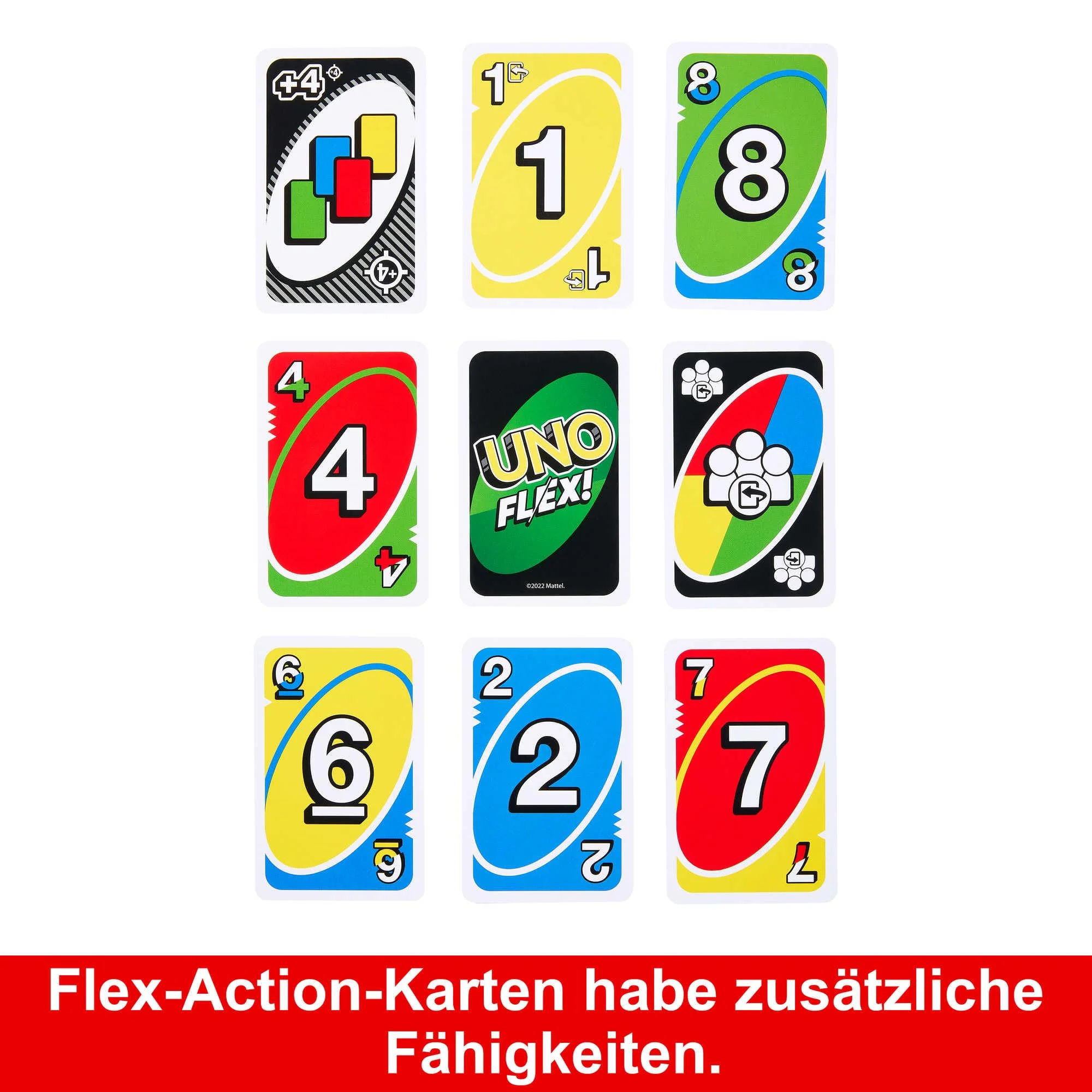 Mattel Games UNO Flex, UNO Kartenspiel für die Familie, mehr Abwechslung durch Powerkarten, Perfekt als Kinderspiel, Reisespiel oder Spiel für Erwachsene, für 2-10 Spieler, ab 7 Jahren, HMY99 - Image 4