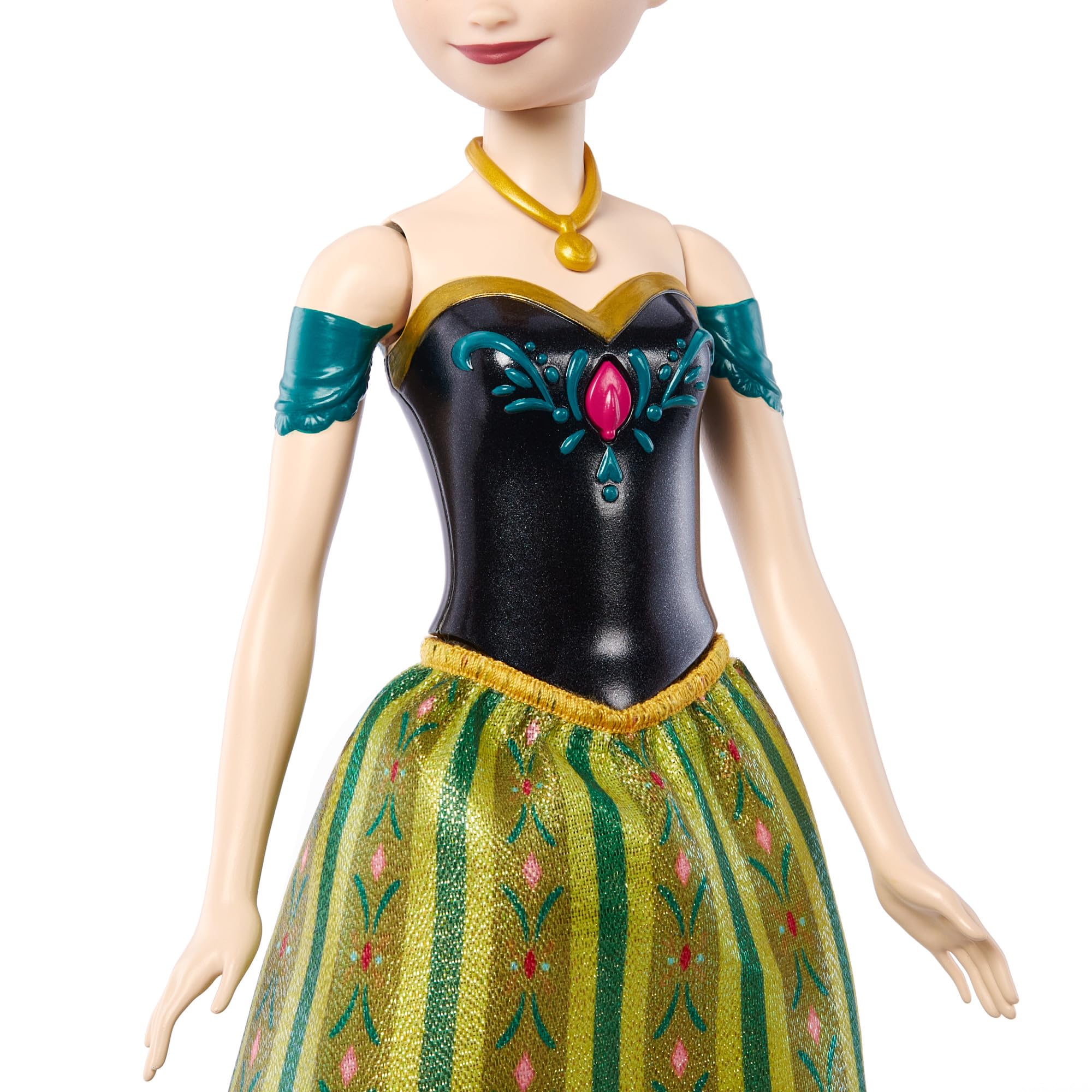 Mattel Spielzeuge aus Disney Die Eiskönigin' , Singende Anna-Modepuppe in charakteristischem Outfit, singt Zum ersten Mal' aus dem Disney-Film' in Englisch, Französisch, Deutsch, Italienisch, JDL59 - Image 3