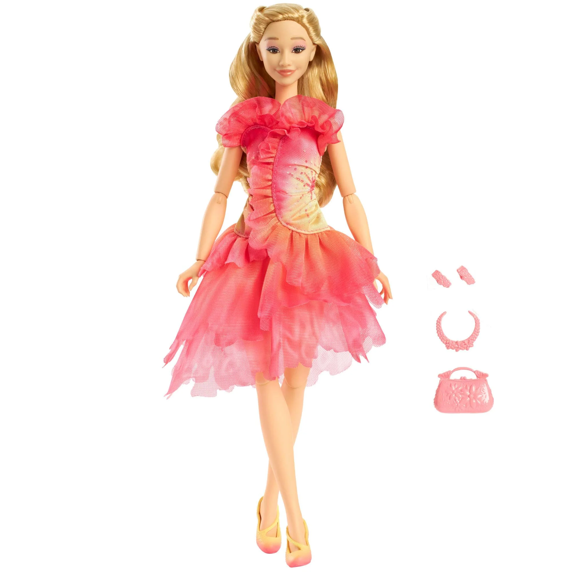 Mattel Wicked Glinda-Modepuppe und Accessoires mit blonden Haaren, verschiedene Posen möglich und ausziehbarer Ballkleid-Look, HXT63 - Image 5