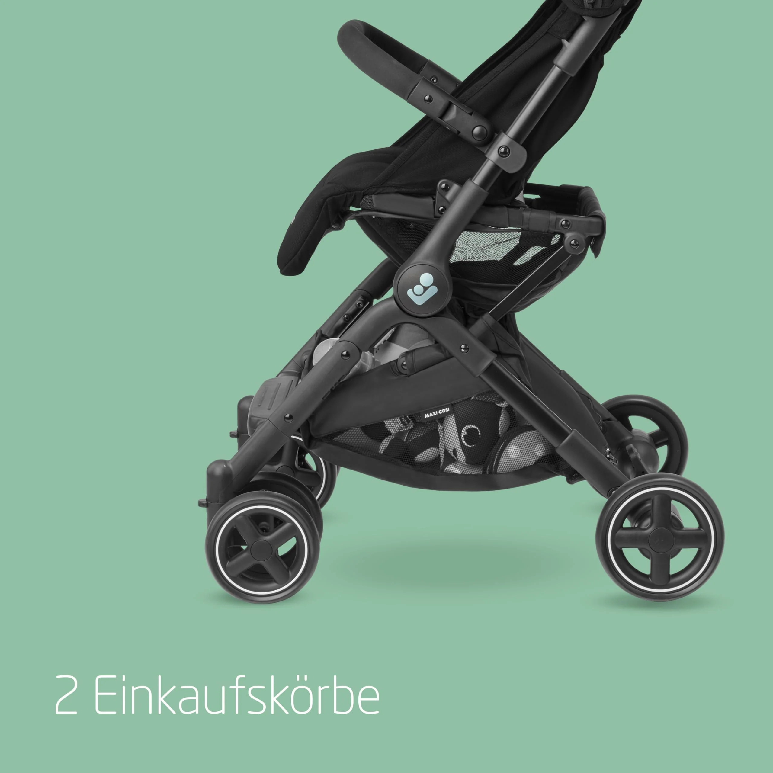 Maxi-Cosi Lara2 Baby Kinderwagen, 0–4 Jahre, 0–22 kg, federleichter, kompakter Buggy, 3 Liegepositionen, flache Liegeposition, klein zusammenklappbar, Schultergurt, Essential Black - Image 7