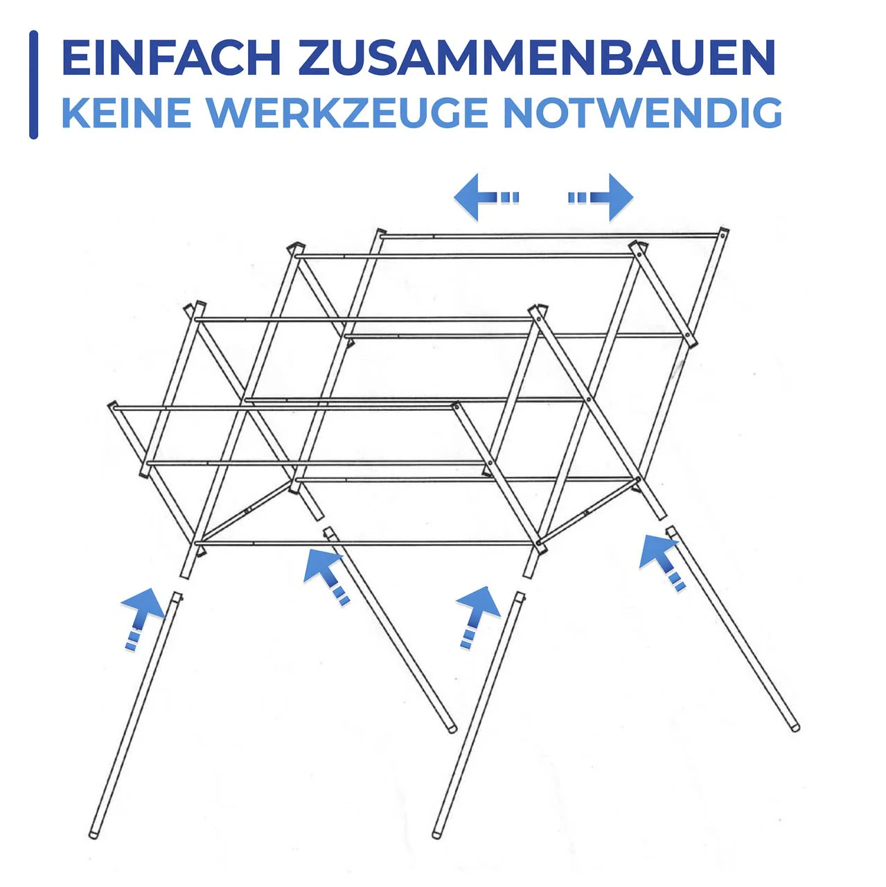Maximex Teleskop-Wäschetrockner Edelstahl, rostfrei, von 54 bis 92cm ausziehbar, die Gesamttrockenlänge beträgt 7,78 m, standfeste Ausführung, aus rostfreiem Edelstahl - Image 9