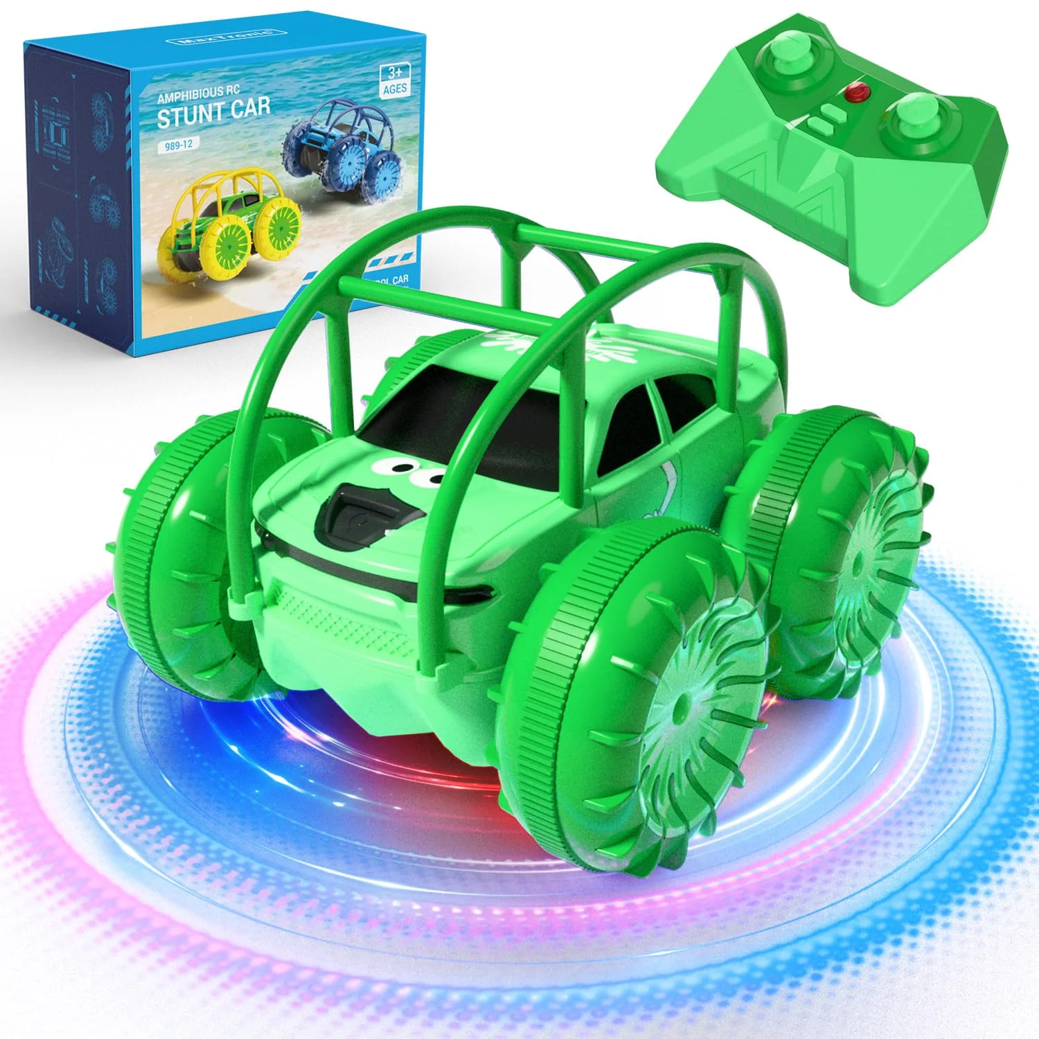 MaxTronic Amphibien Ferngesteuertes Auto, Wiederaufladbares Direktladen 360° Salto wasserdichtes RC Stunt Auto 2.4G 15KM/H 4WD Allrad Geländewagen Spielzeug für Jungen 3-12 Jahre - Image 2