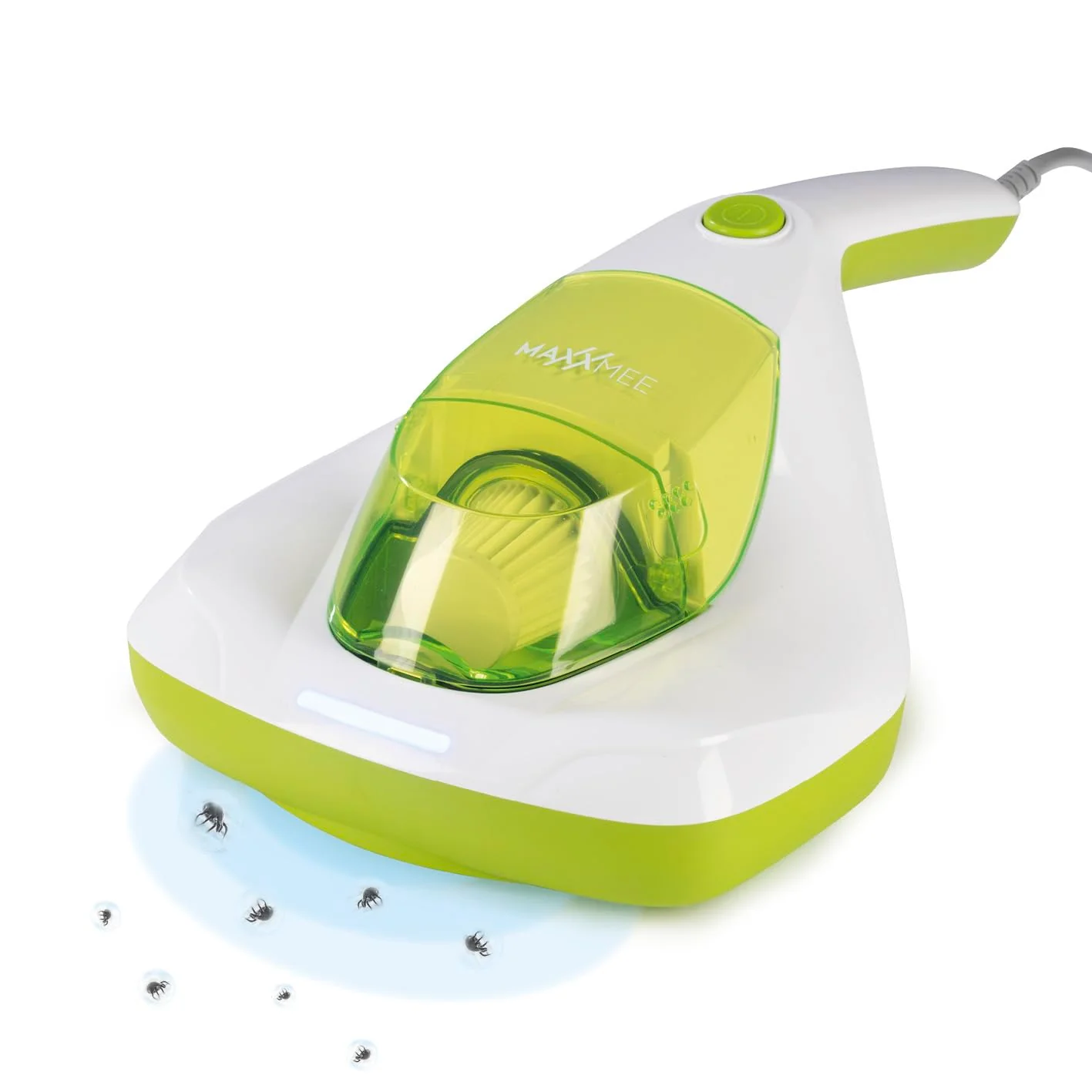 MAXXMEE Milben-Handstaubsauger inkl. Anti-Milben Spray | Antimilben-Sauger mit UV-C Licht, vernichtet 99,9% der Milben | Matratzensauger inkl. HEPA Filter und 250ml Staubbehälter [Limonengrün] - Image 4