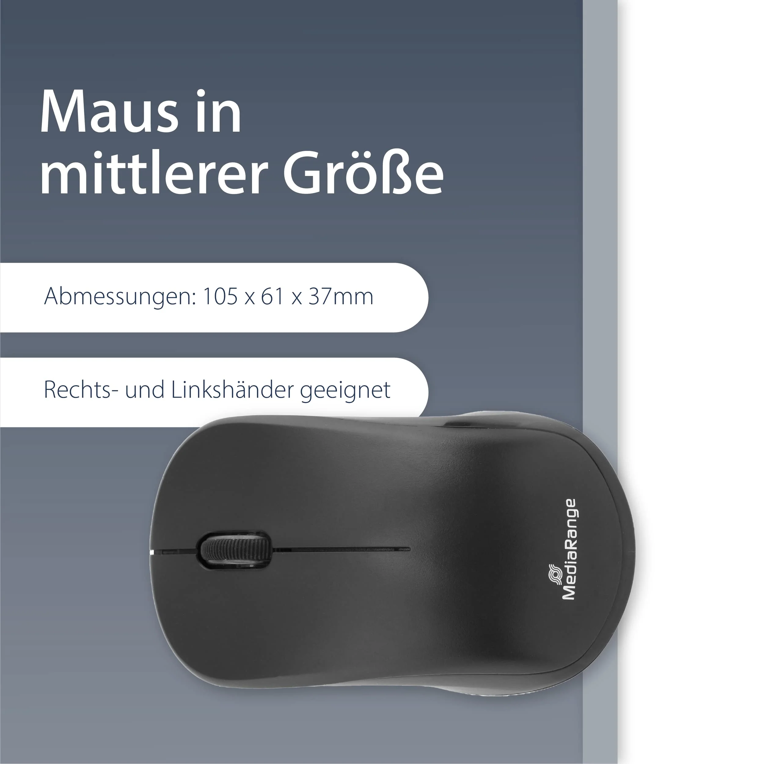 MediaRange Funk-Tastatur und optische 3 Tasten Funk-Maus Set, QWERTZ, schwarz - Image 3