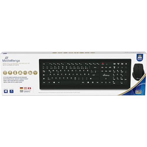 MediaRange Funk-Tastatur und optische 5 Tasten Funk-Maus Set, AZERTY (FR), schwarz - Image 6