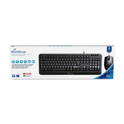 MediaRange kabelgebundenes Tastatur- und optische 3 Tasten Maus-Set, QWERTZ, schwarz - Image 2