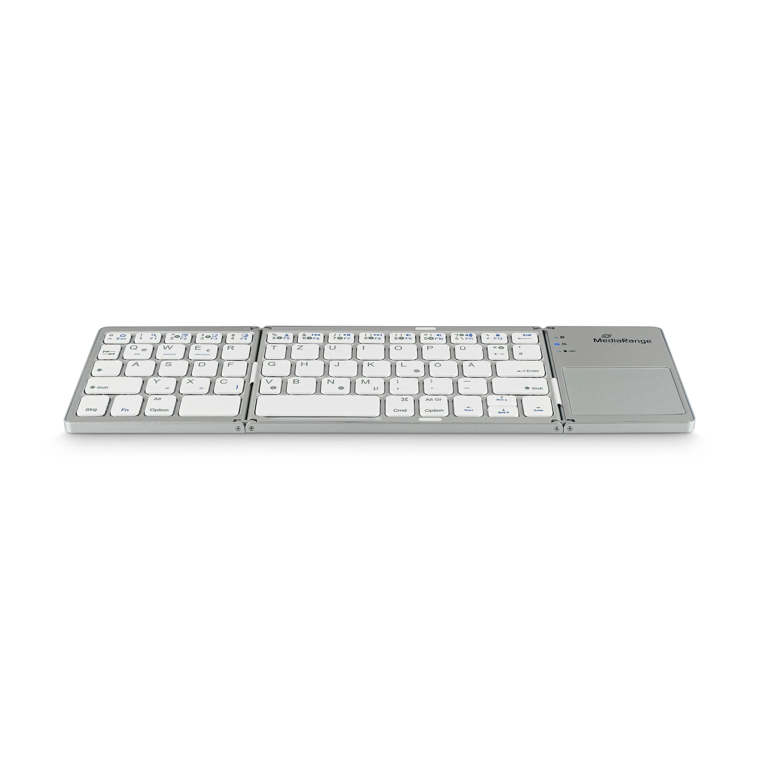 MediaRange kompakte Funk-Tastatur mit 63 Tasten und Touchpad, QWERTZ (DE/AT/CH) Tastaturbelegung, silber - Image 9