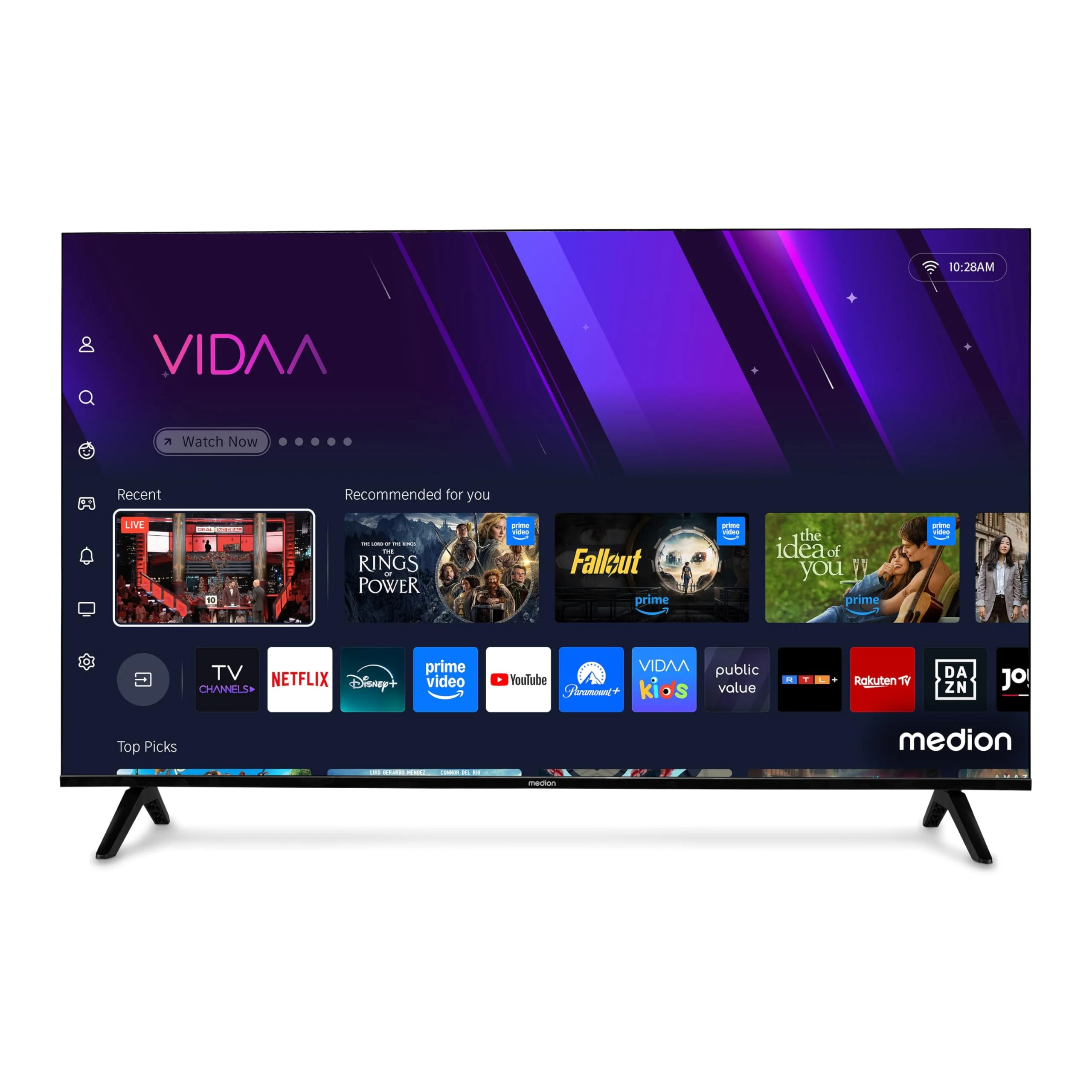 MEDION 108 cm (43 Zoll) Ultra HD Fernseher (Smart-TV, Dolby Vision HDR, Prime Video, Disney+, DAZN, Paramount+, Dolby Atmos, VIDAA Store, HbbTV, PVR, Bluetooth, MD 843301) - Image 5