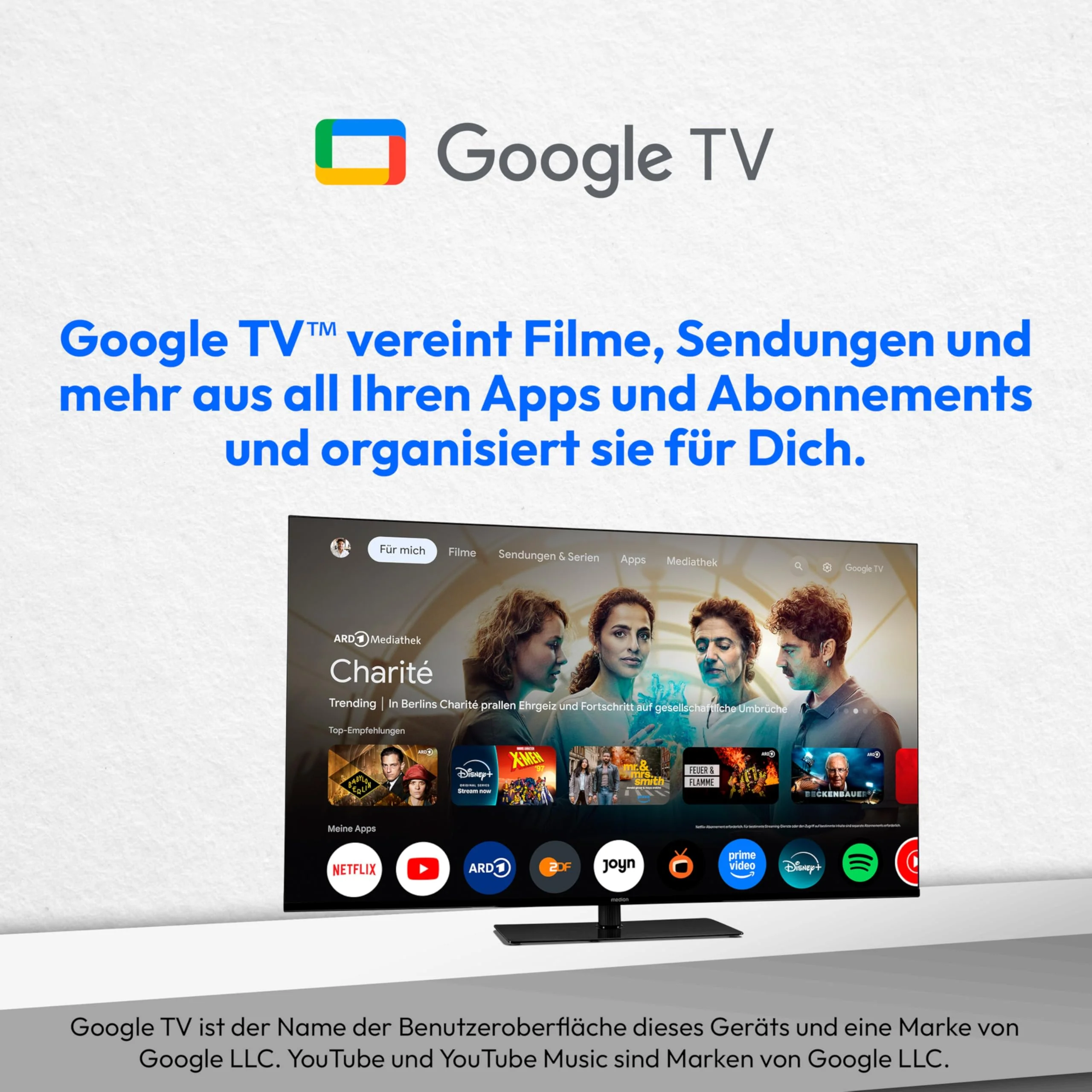 MEDION 125,7 cm (50 Zoll) Fernseher (Smart TV, 4K, Dolby Vision HDR, Prime Video, Disney+, Dolby Atmos, DTS X, kompatibel mit Google TV, PVR, Bluetooth, MD 850400) - Image 11