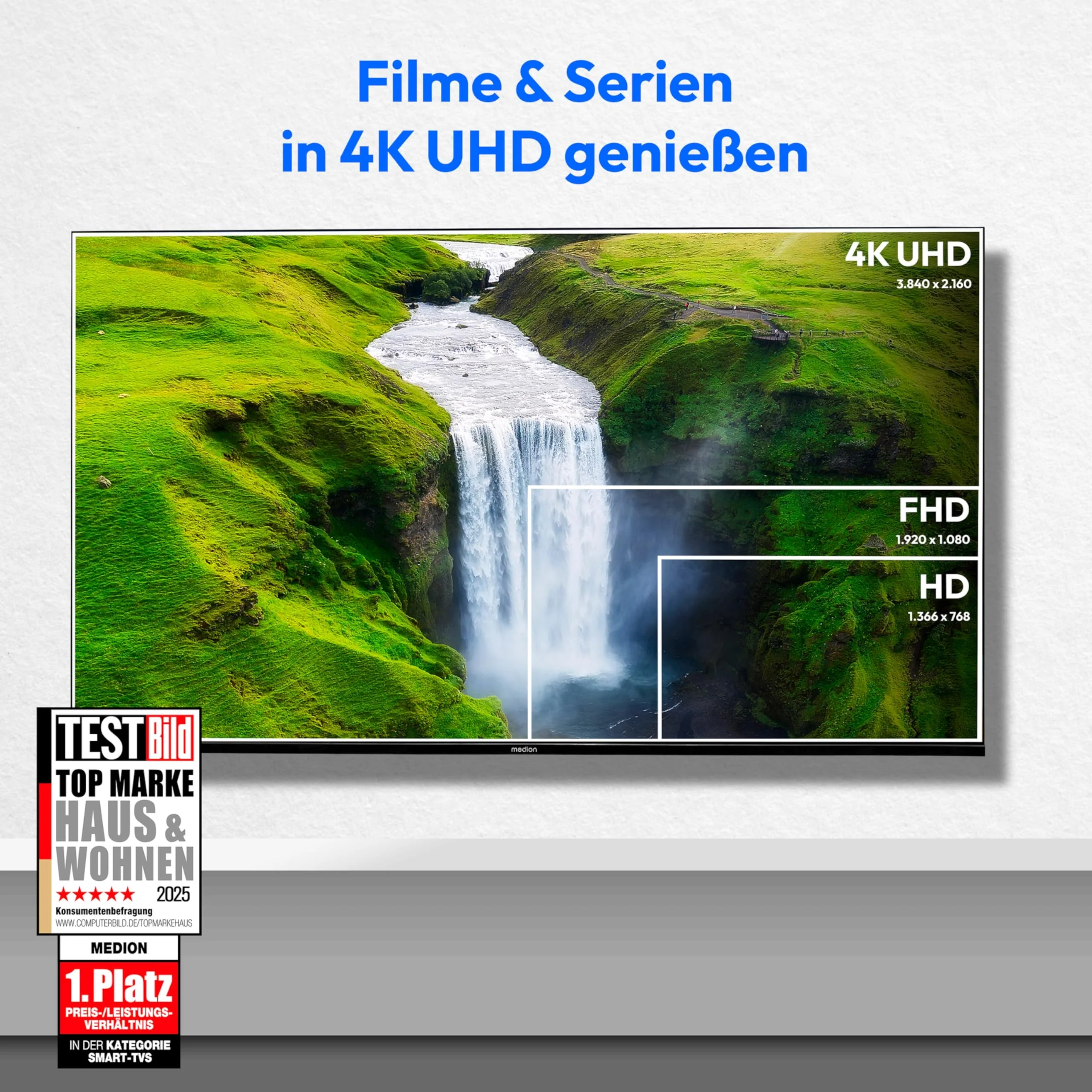 MEDION 125,7 cm (50 Zoll) Ultra HD Fernseher (Smart-TV, HDR10, VIDAA Store, Netflix, Prime Video, Disney+, DAZN, Paramount+, HbbTV, PVR, Bluetooth, MD 850200) - Image 14