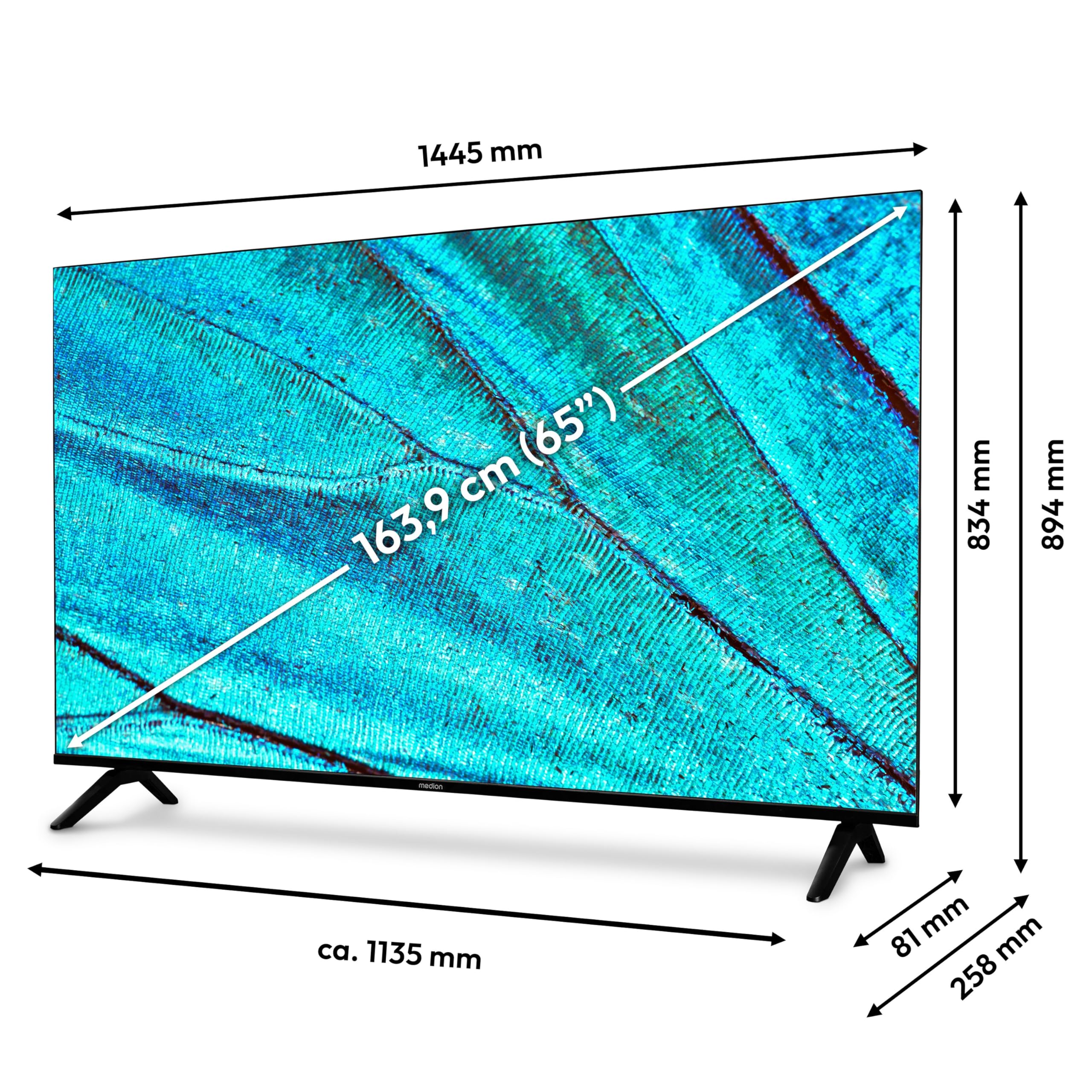 MEDION 163,9 cm (65 Zoll) QLED Fernseher (Smart-TV, Dolby Vision HDR, Prime Video, Disney+, DAZN, Paramount+, Dolby Atmos, VIDAA Store, HbbTV, PVR, Bluetooth, MD 865601) - Image 6