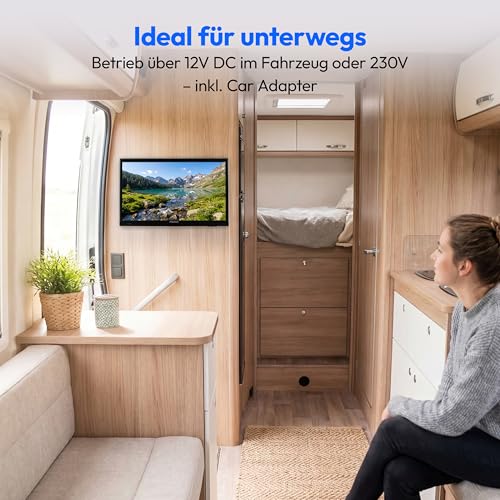 MEDION 47 cm (19 Zoll) HD Fernseher mit DVD-Player (perfekt für Camping Wohnmobil LKW Garten, 12V KFZ Car-Adapter, Triple Tuner Receiver, HDMI, USB, MD 819001) - Image 3