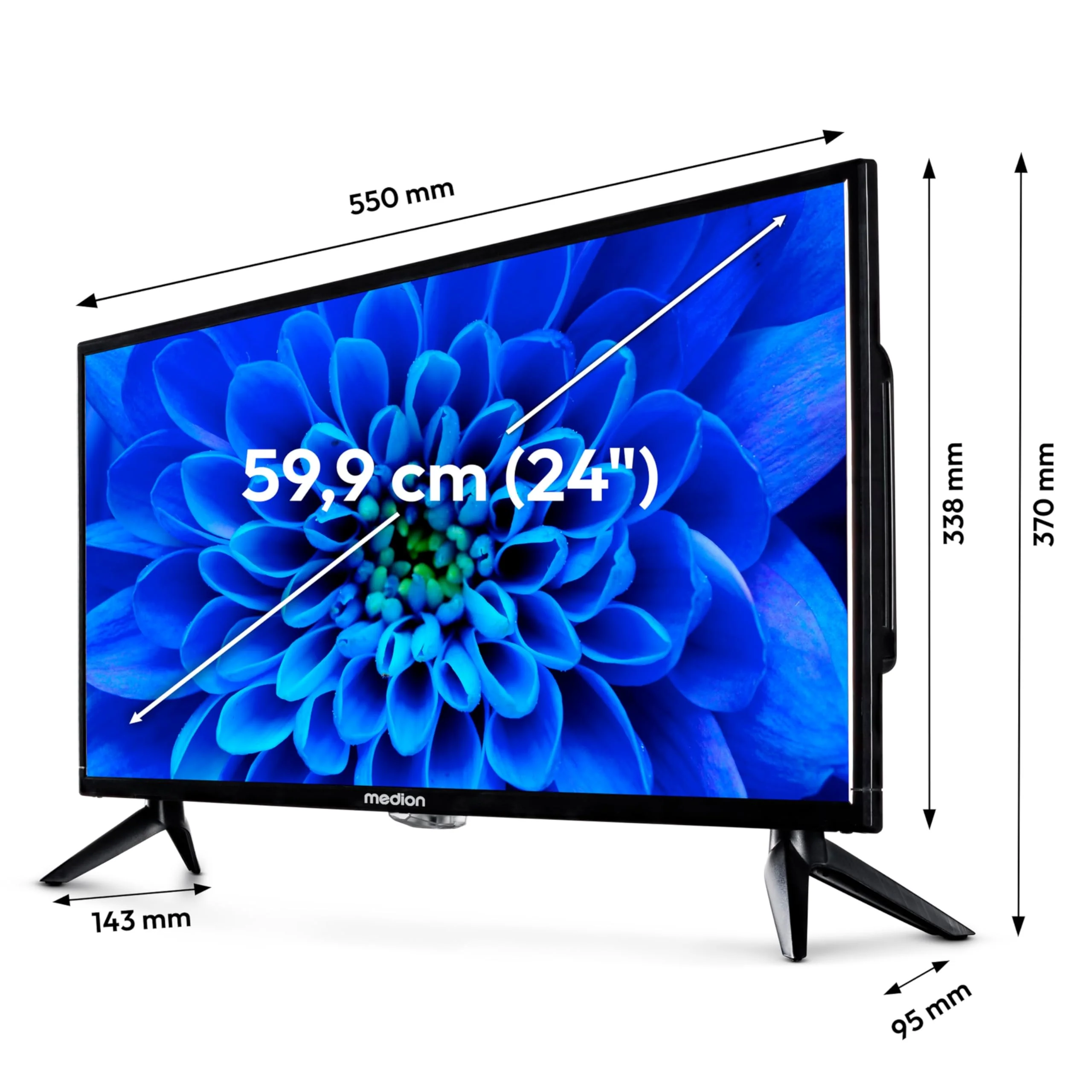 MEDION 59,9 cm (24 Zoll) Full HD Fernseher (integrierter DVD-Player, perfekt für Camping Wohnmobil LKW Garten, 12V KFZ Car-Adapter, Triple Tuner Receiver, HDMI, USB, MD 824001) - Image 10
