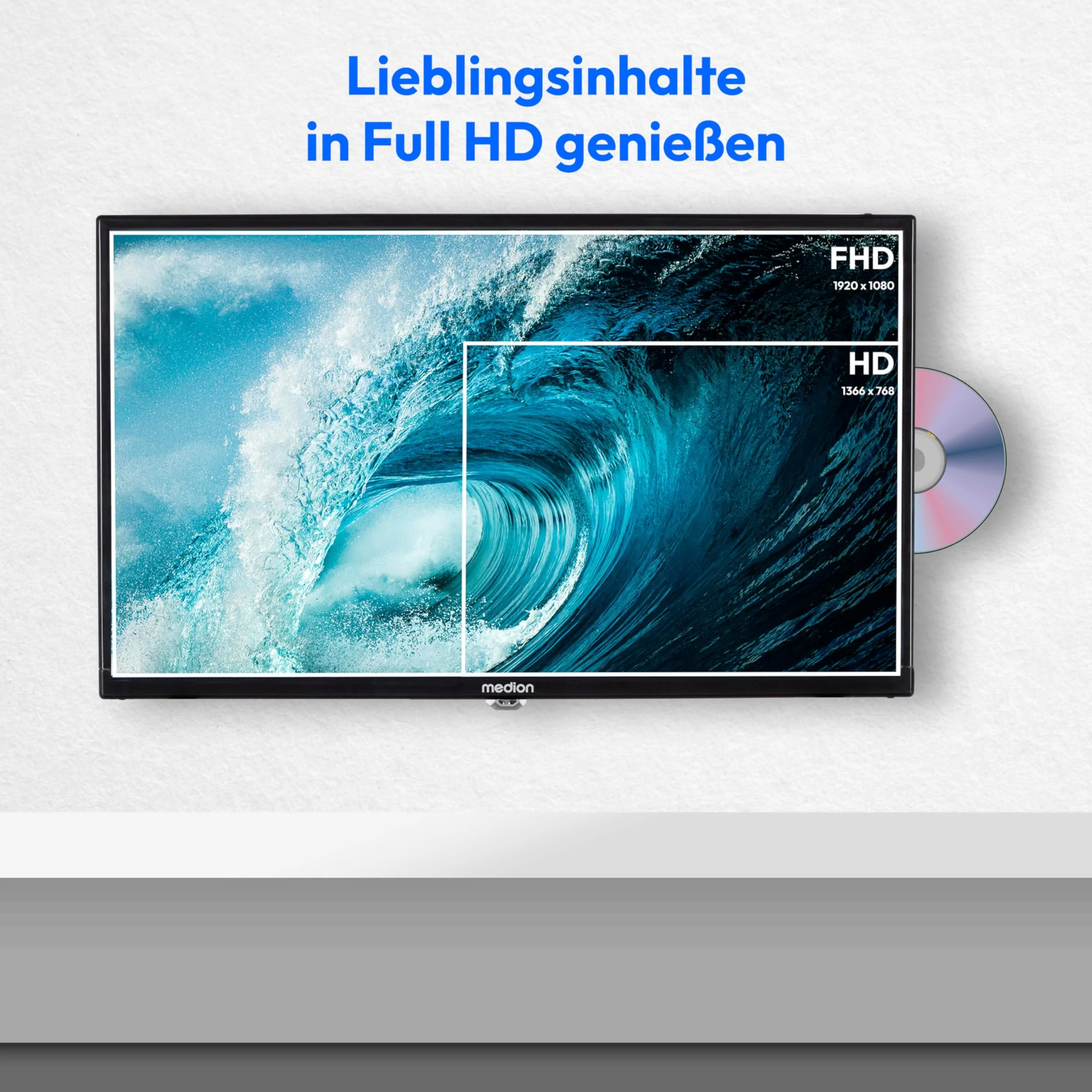MEDION 59,9 cm (24 Zoll) Full HD Fernseher (integrierter DVD-Player, perfekt für Camping Wohnmobil LKW Garten, 12V KFZ Car-Adapter, Triple Tuner Receiver, HDMI, USB, MD 824001) - Image 12