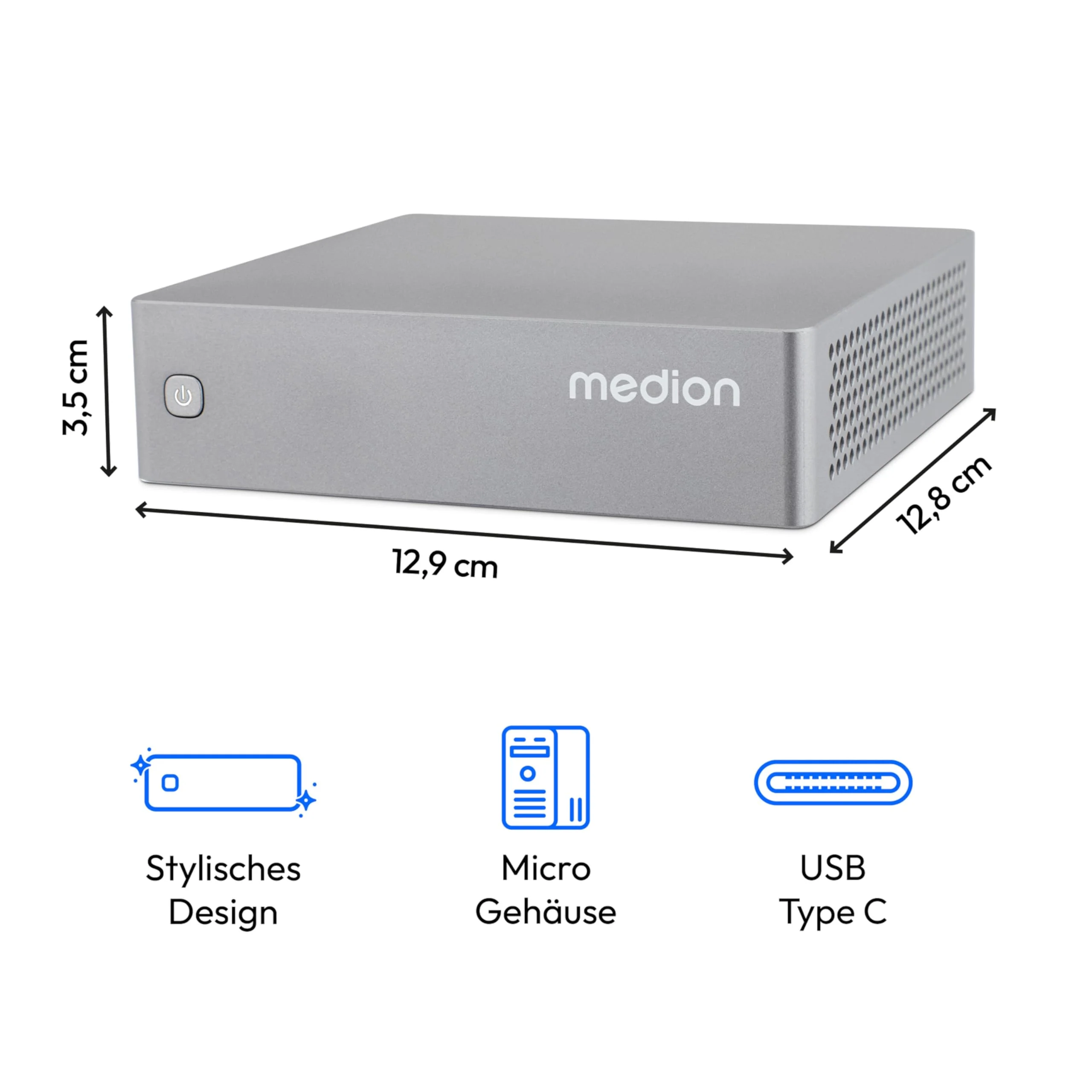 MEDION S06 Mini PC (Intel Core i3-1315U, 8GB DDR4 RAM, 512GB SSD, LAN, WLAN, VESA, HDMI, DP, Win 11 Pro) - Image 5