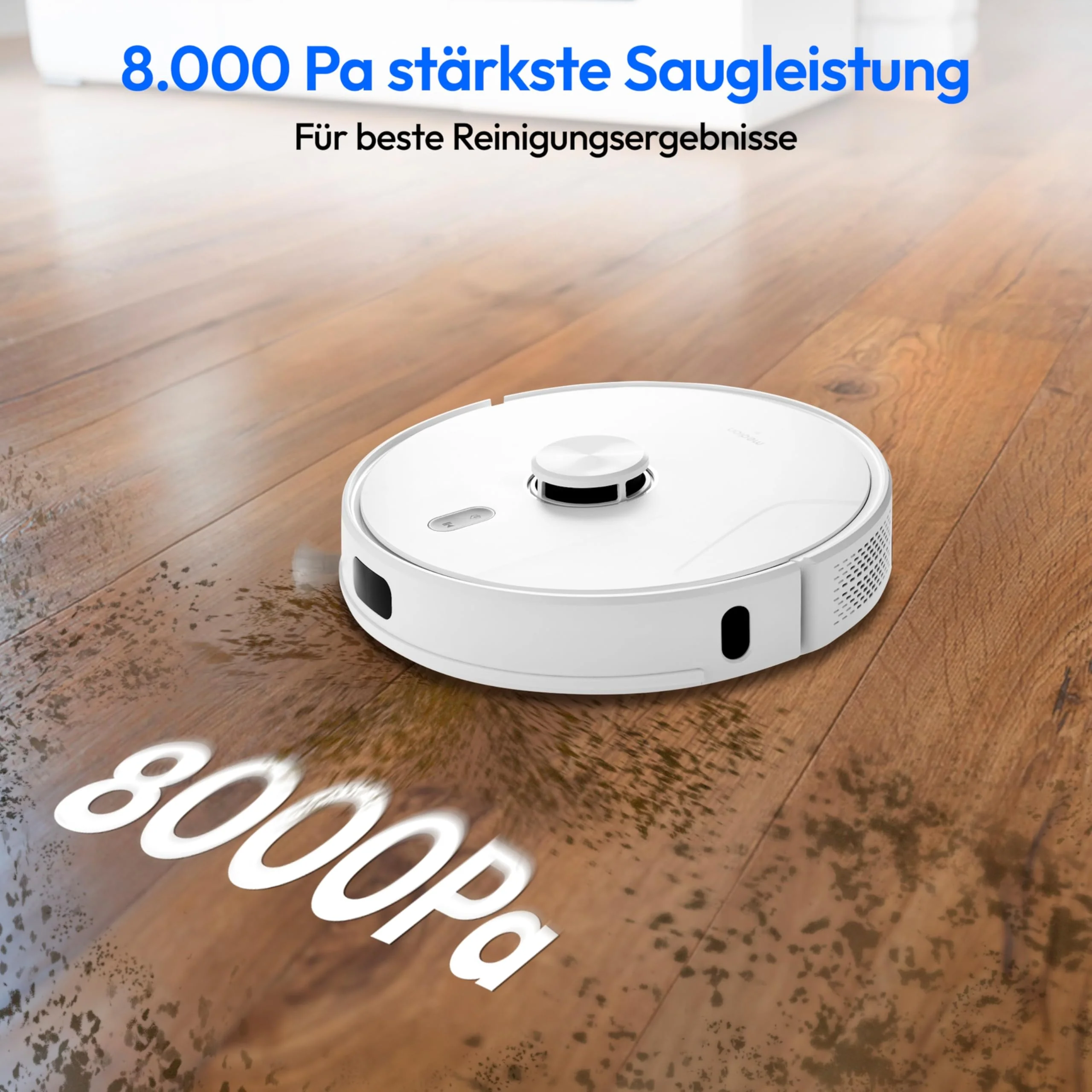 MEDION Saugroboter mit Absaugstation, Lasernavigation und Wischfunktion X41 SW+ (Starke 8000Pa Saugkraft, 2in1 Roboterstaubsauger, präzise Kartenerstellung, Go & No Go Bereiche, mehrere Etagen) - Image 3