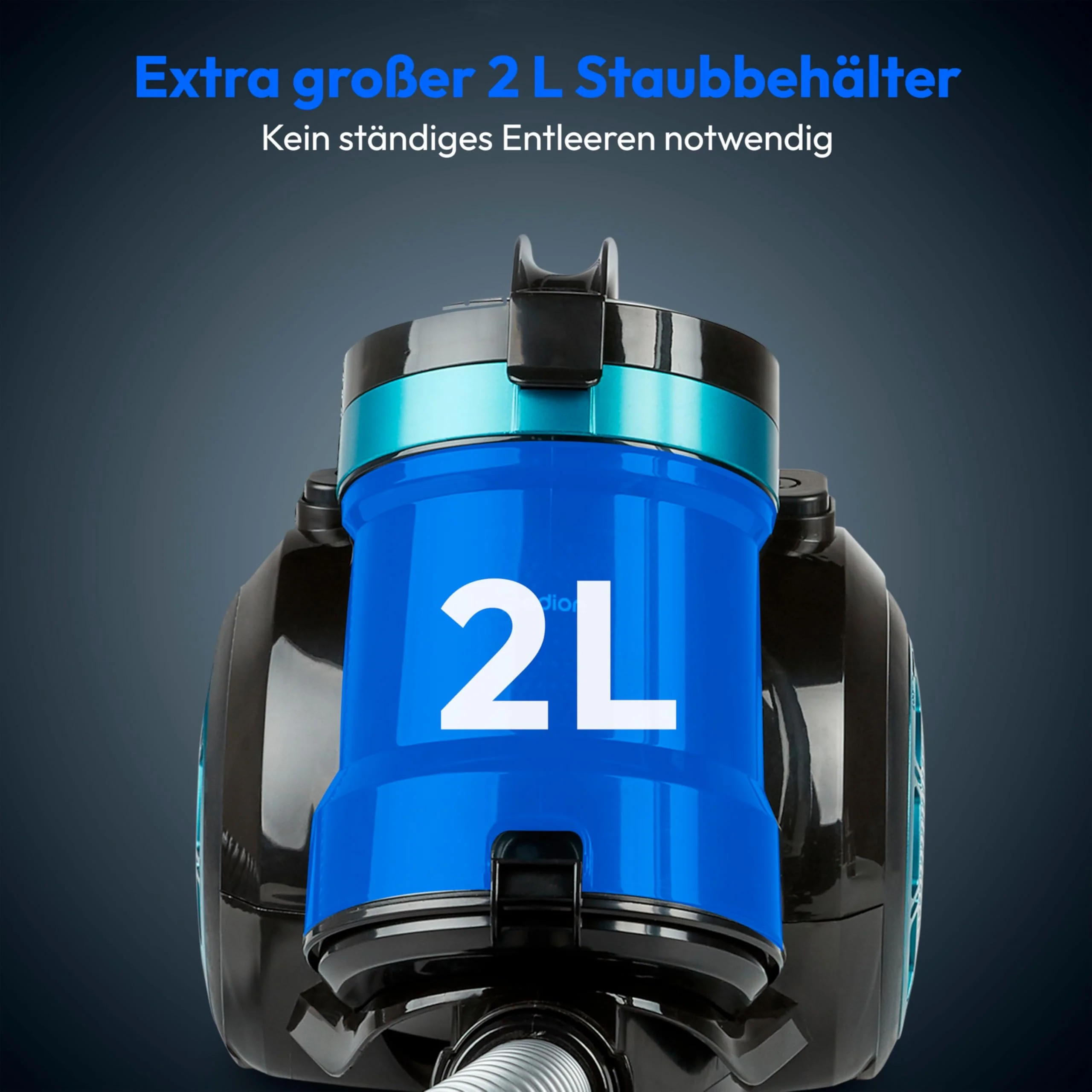 MEDION Zyklon-Staubsauger 800 Watt Leistung, 2 Liter Staubbehälterkapazität, 5 m Arbeitsradius, waschbarer EPA-Filter E12, MD 19407, blau - Image 8
