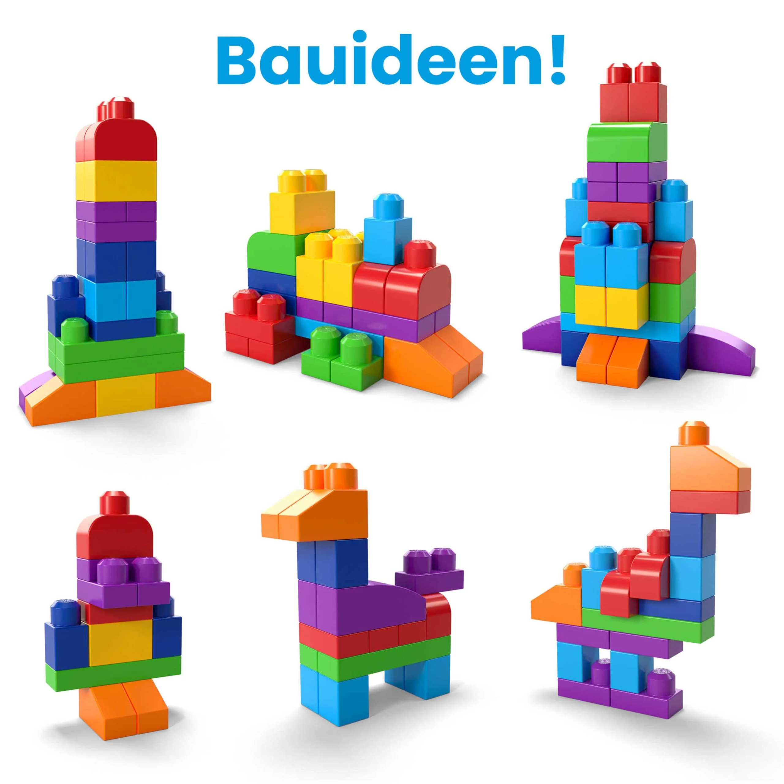Mega Bloks, Bausteine für Kinder ab 1 Jahr, 60 Bauklötze, mit wiederverwendbarem Aufbewahrungsbeutel, fördert Kreativität und Fantasie, Spielzeug ab 1 Jahr, DCH55 - Image 4
