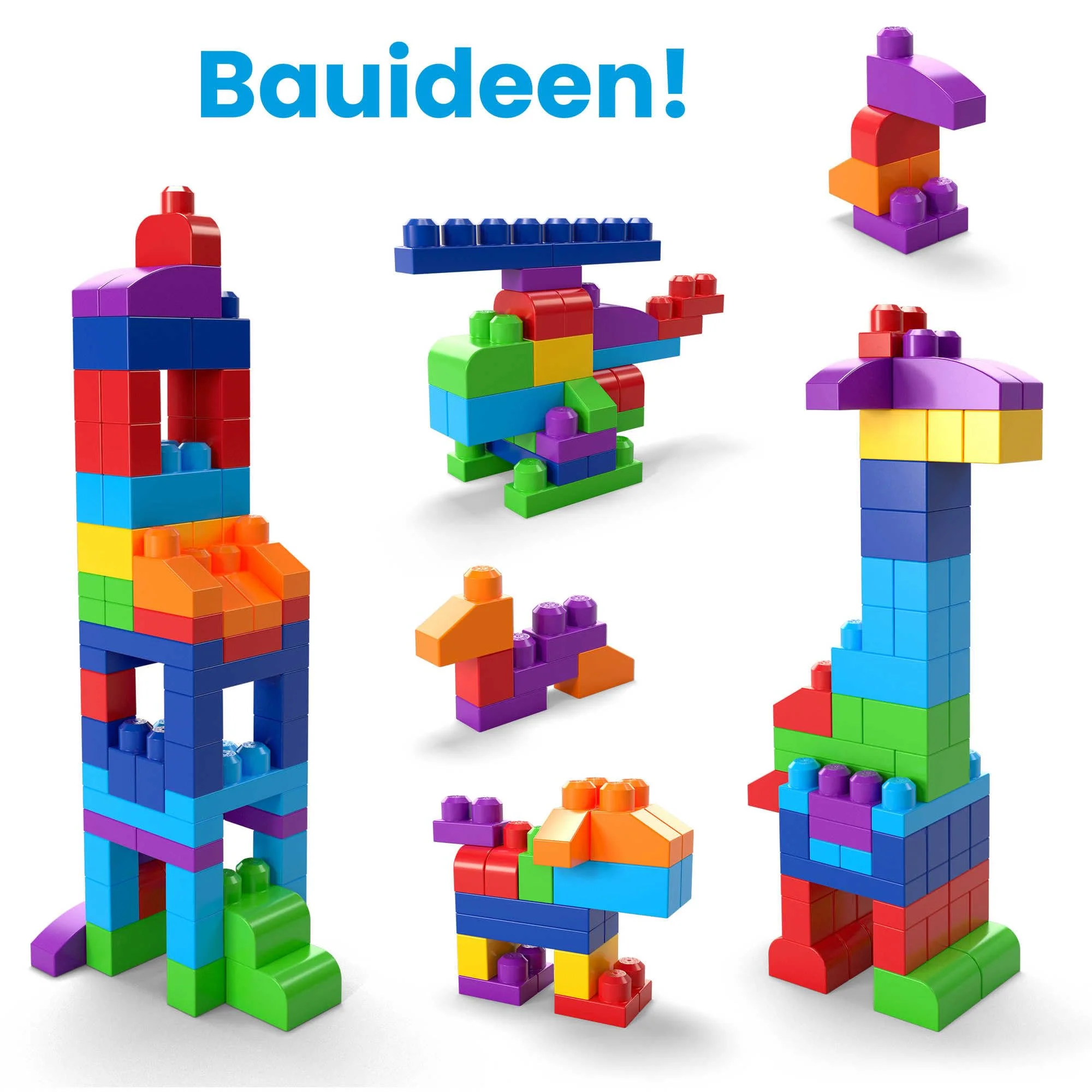 MEGA BLOKS Fisher-Price Bausteine für Kleinkinder, großer Bausteinebeutel mit 80 Teilen und Aufbewahrungsmöglichkeit, Blau, Geschenkideen für Kinder ab 1 Jahr, DCH63 - Image 8