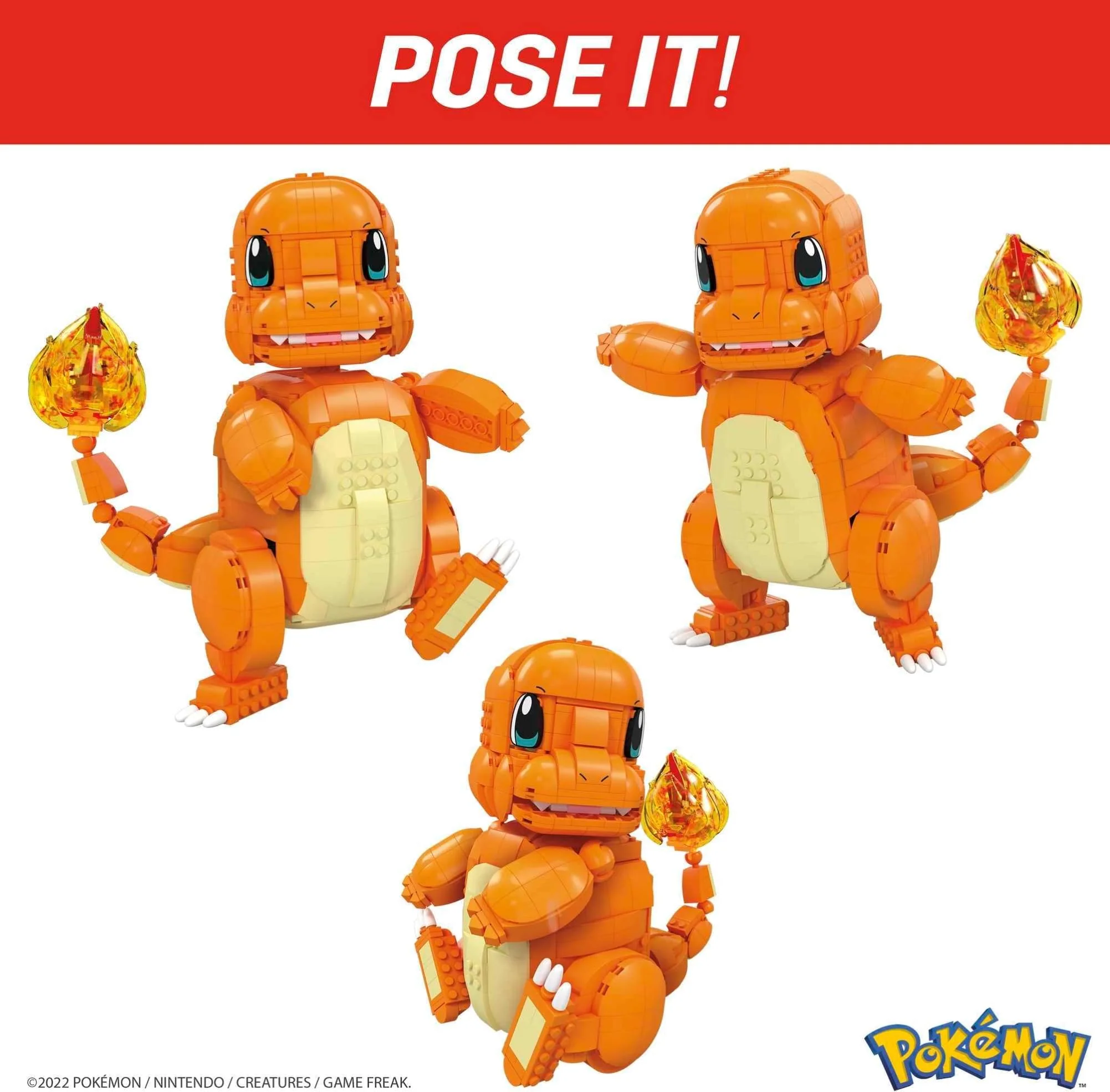 Mega Construx HHL13 - Pokémon Jumbo Glumanda Bauset, Spielset mit 750 Bausteinen und beweglichen Gliedmaßen, Spielzeug für Kinder ab 10 Jahren - Image 4