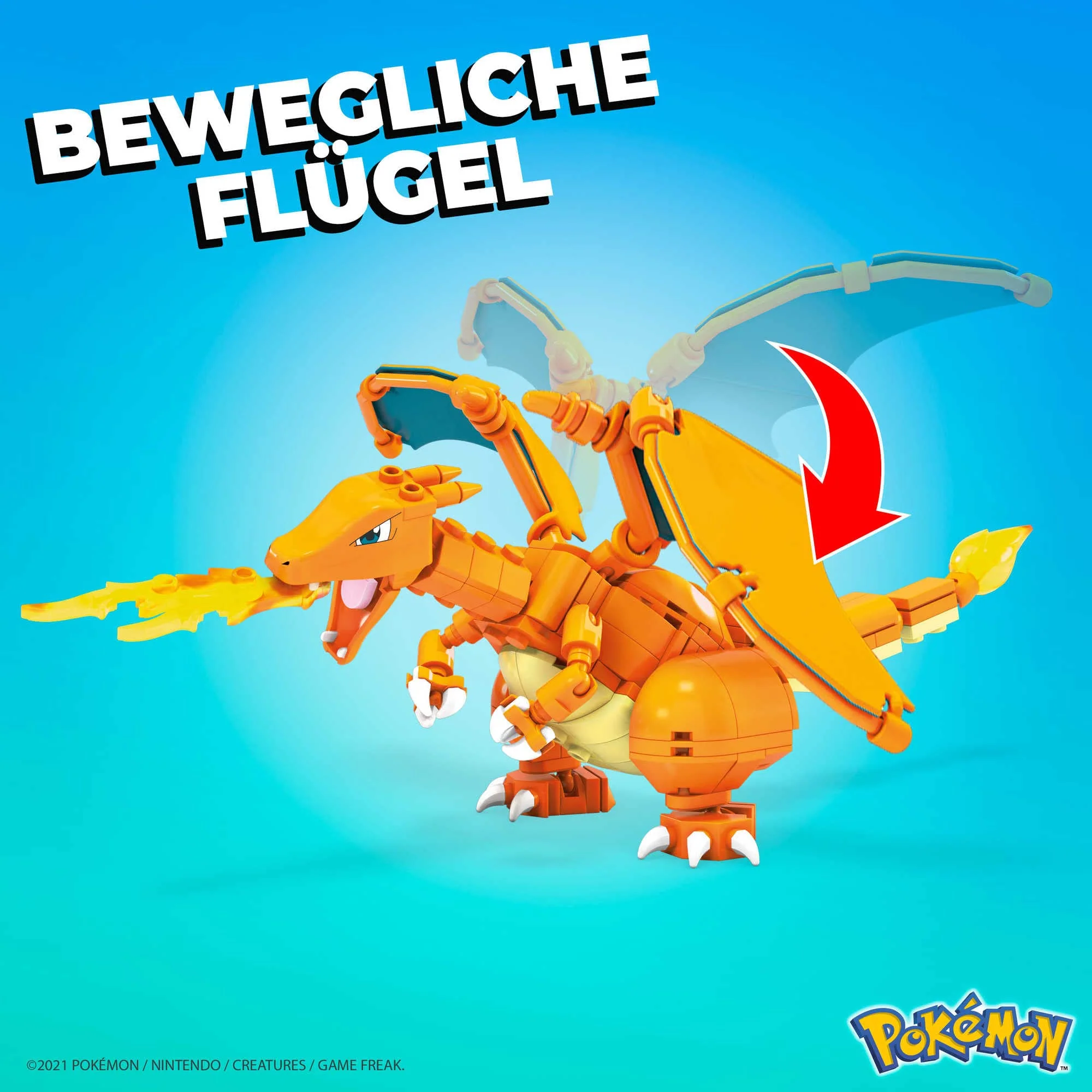 MEGA HFG06 - Mega Construx Pokémon Glumanda Evolutionsset, Konstruktionsspielzeug, Spielzeug ab 7 Jahren - Image 4