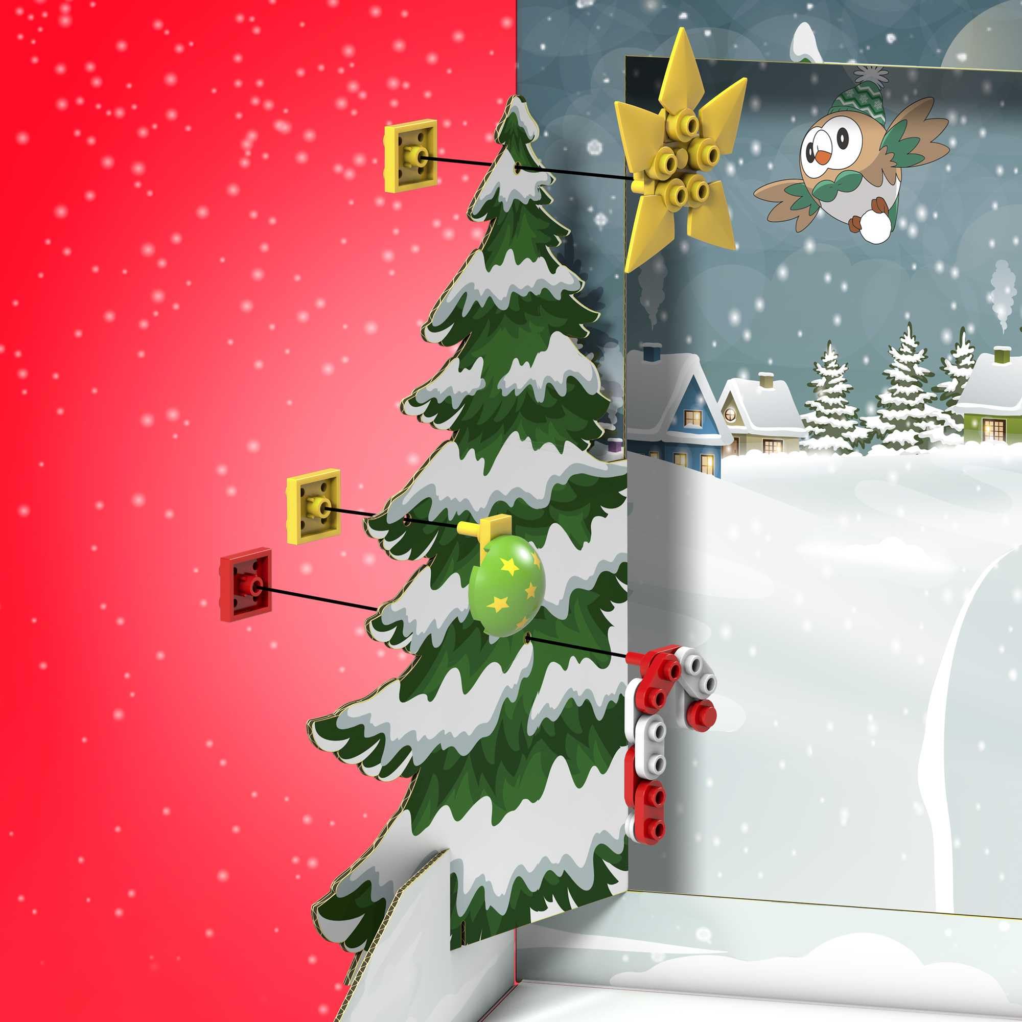 MEGA Pokémon Adventkalendar, Ferienkalender mit 202 Teilen, 2 posierbaren Figuren und Zubehör, für Kinder, GYG99 - Image 4