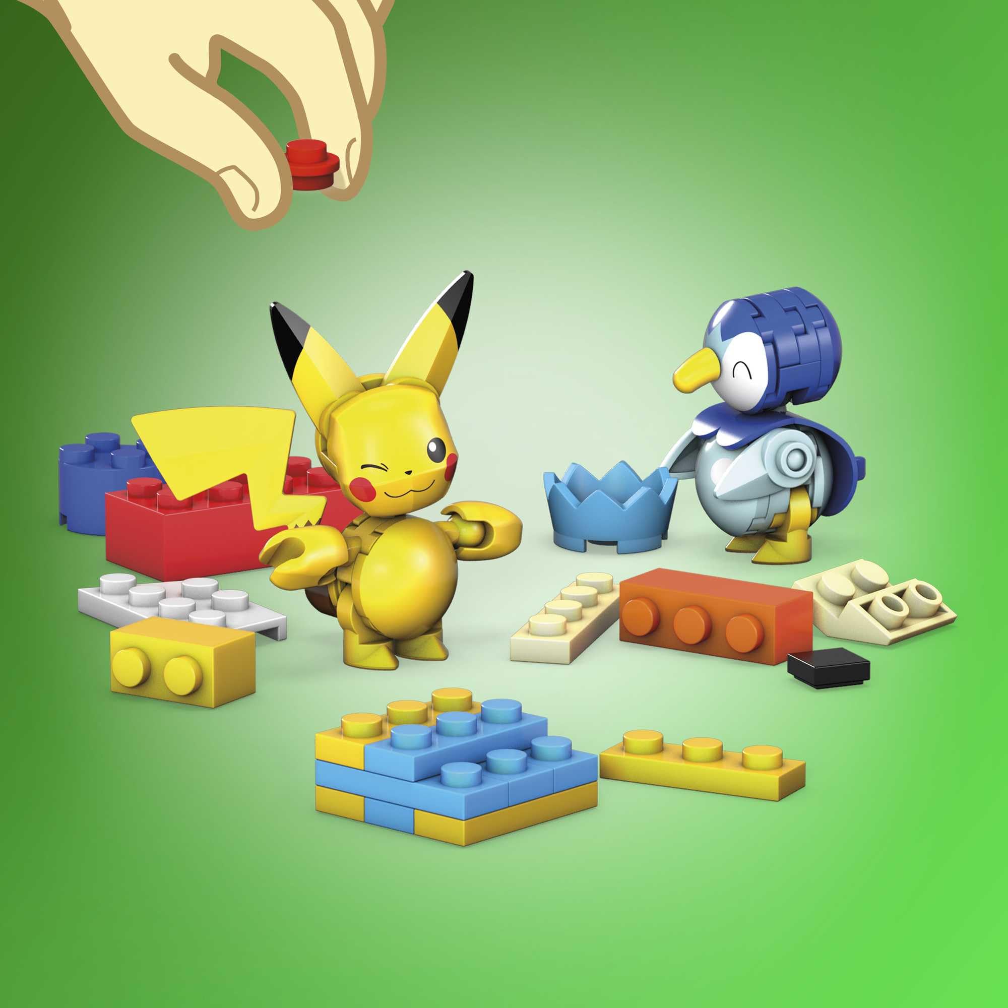 MEGA Pokémon Adventkalendar, Ferienkalender mit 202 Teilen, 2 posierbaren Figuren und Zubehör, für Kinder, GYG99 - Image 5