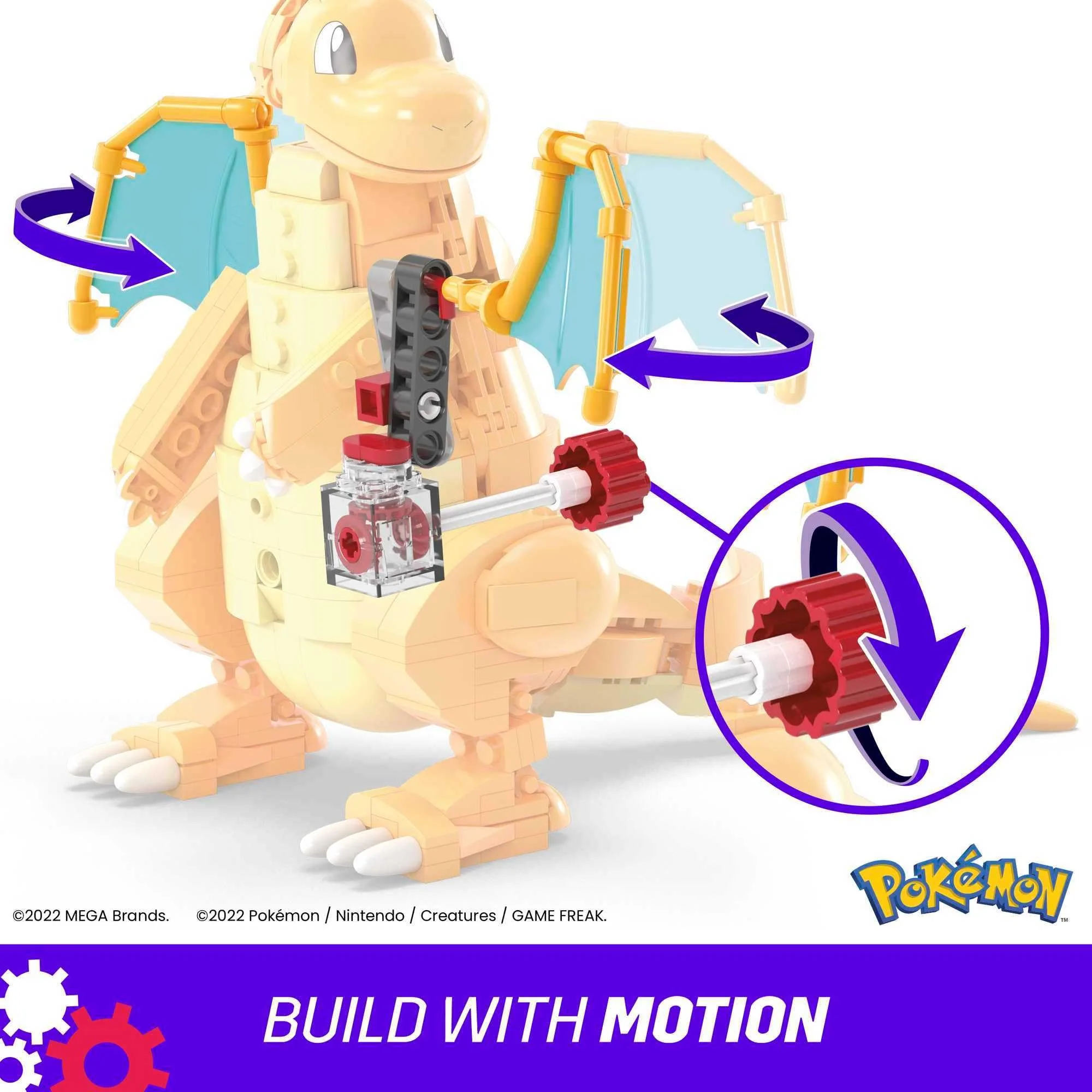 MEGA Pokémon Dragoran - 388-teiliges Bauset zum Aufbauen und mit der Kurbel die Flügel aktivieren, für Kinder ab 8 Jahren, HKT25 - Image 6