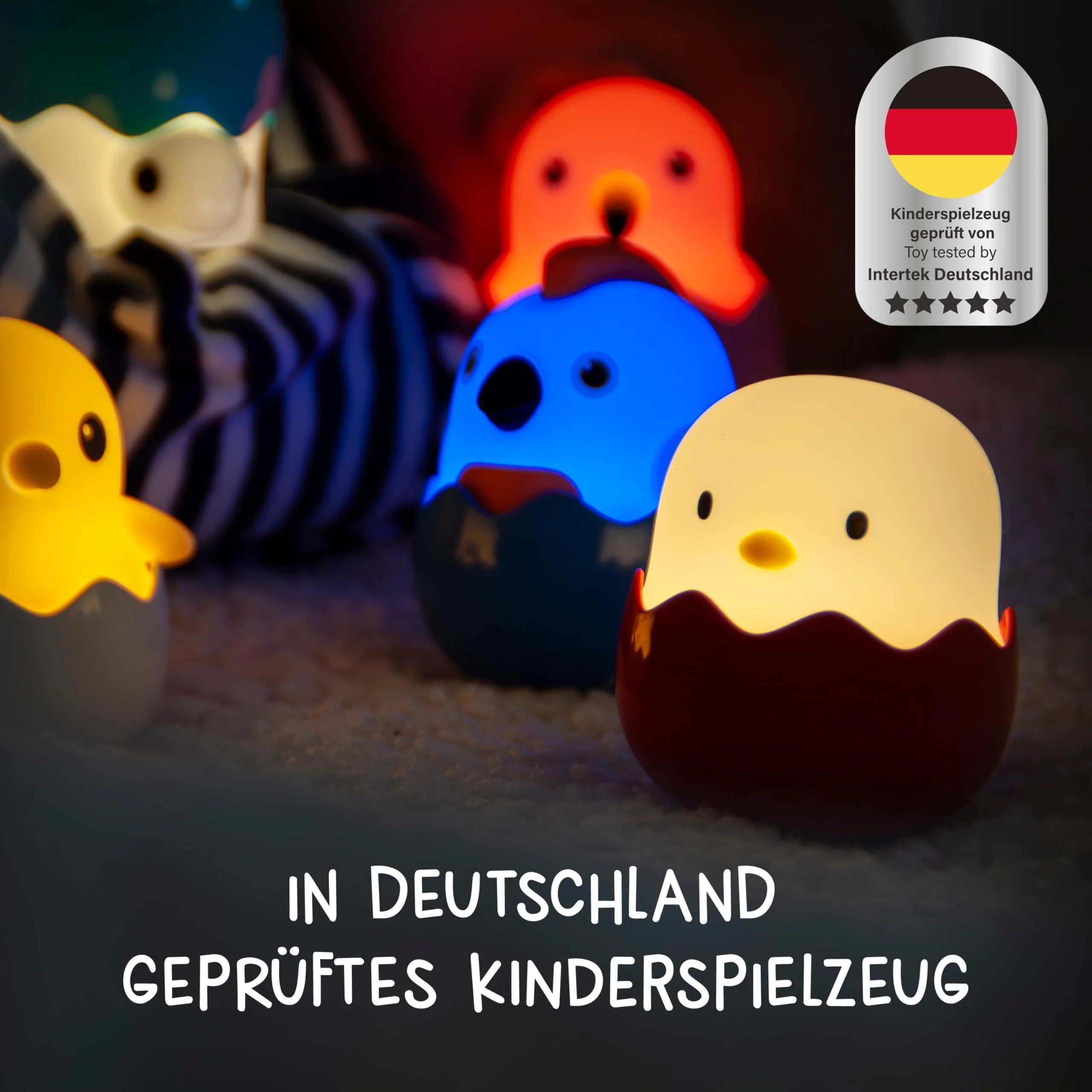 MegaLight Blind Box Mini Nachtlichter für Kinder | Mystery Box | zufällige Figurenauswahl | 1 aus 9 zum Sammeln l 4 Verschiedene Lichtfarben | stufenlos dimmbar | mit Anhänger | EGGY'S Mystery Lights - Image 3