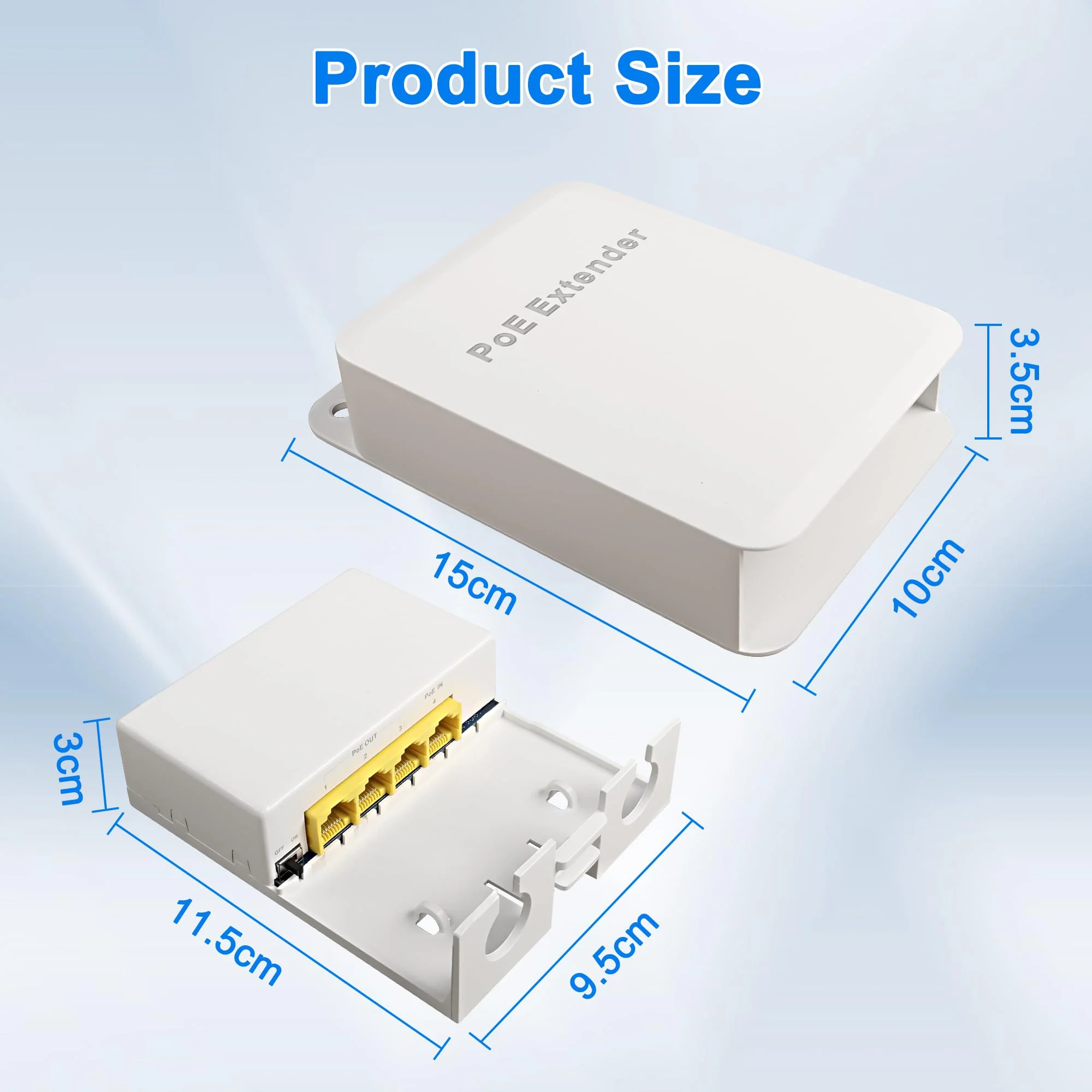 MEIRIYFA Gigabit PoE Extender Outdoor 4 Ports PoE Switch IEEE 802.3 af/at PoE Repeater, 1000Mbps 1 PoE in 3 PoE Out Waterproof 30W 100m of Power and Data for PoE Injector and Security Camera - Image 3