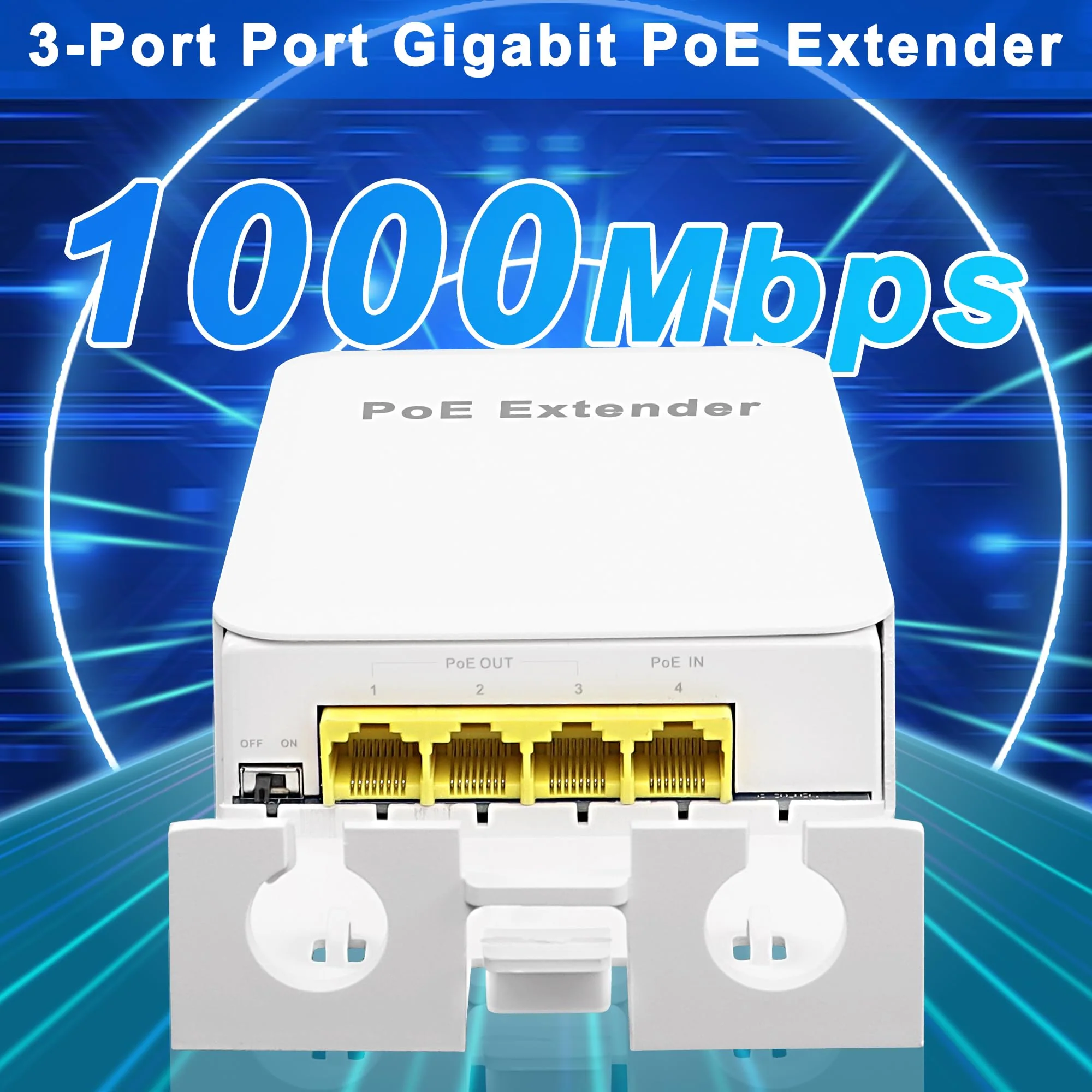 MEIRIYFA Gigabit PoE Extender Outdoor 4 Ports PoE Switch IEEE 802.3 af/at PoE Repeater, 1000Mbps 1 PoE in 3 PoE Out Waterproof 30W 100m of Power and Data for PoE Injector and Security Camera - Image 5
