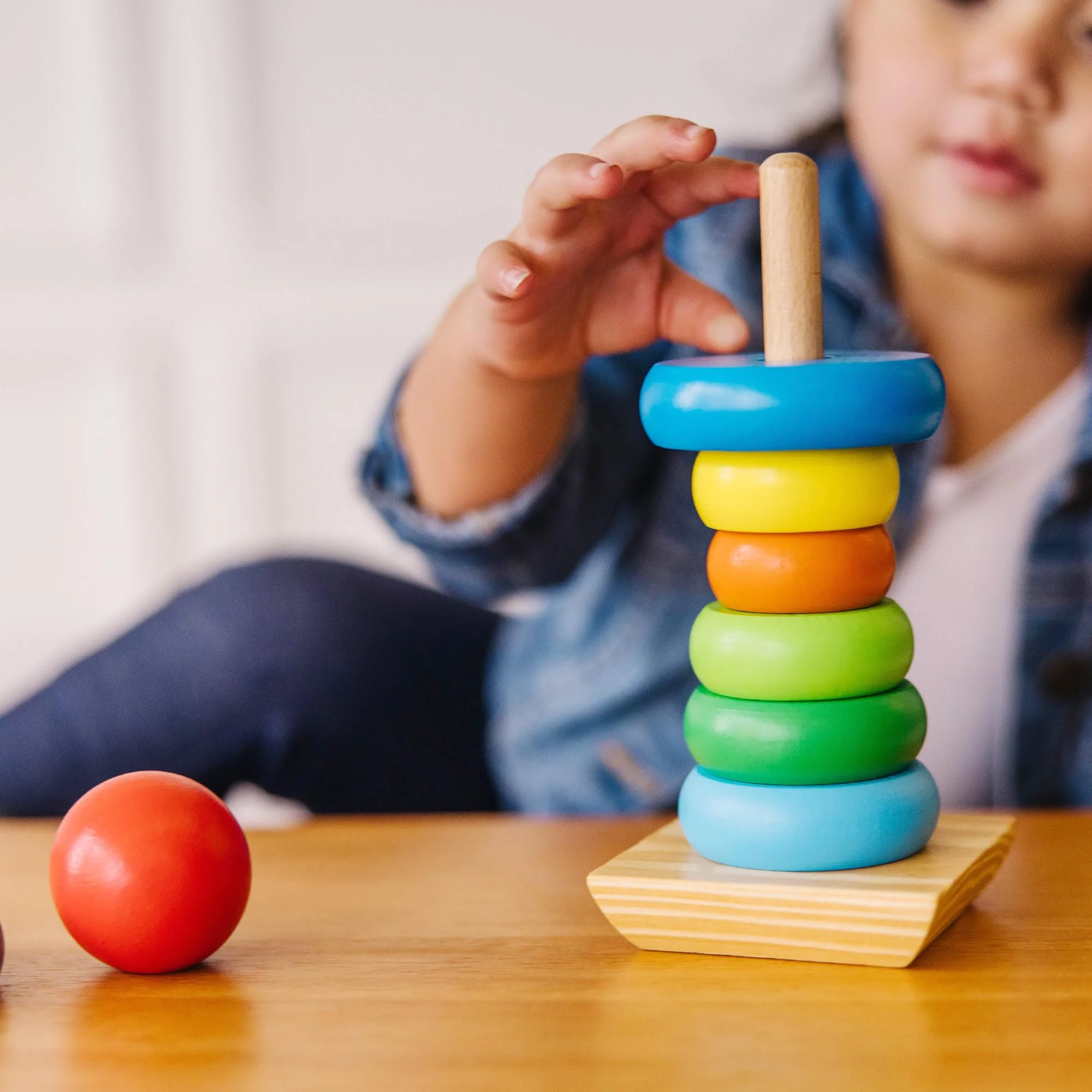 Melissa & Doug Rainbow Stacker | Developmental Toy | Motor Skills | Problem Solving | 12 Months | Gift for Boy or Girl - Image 4