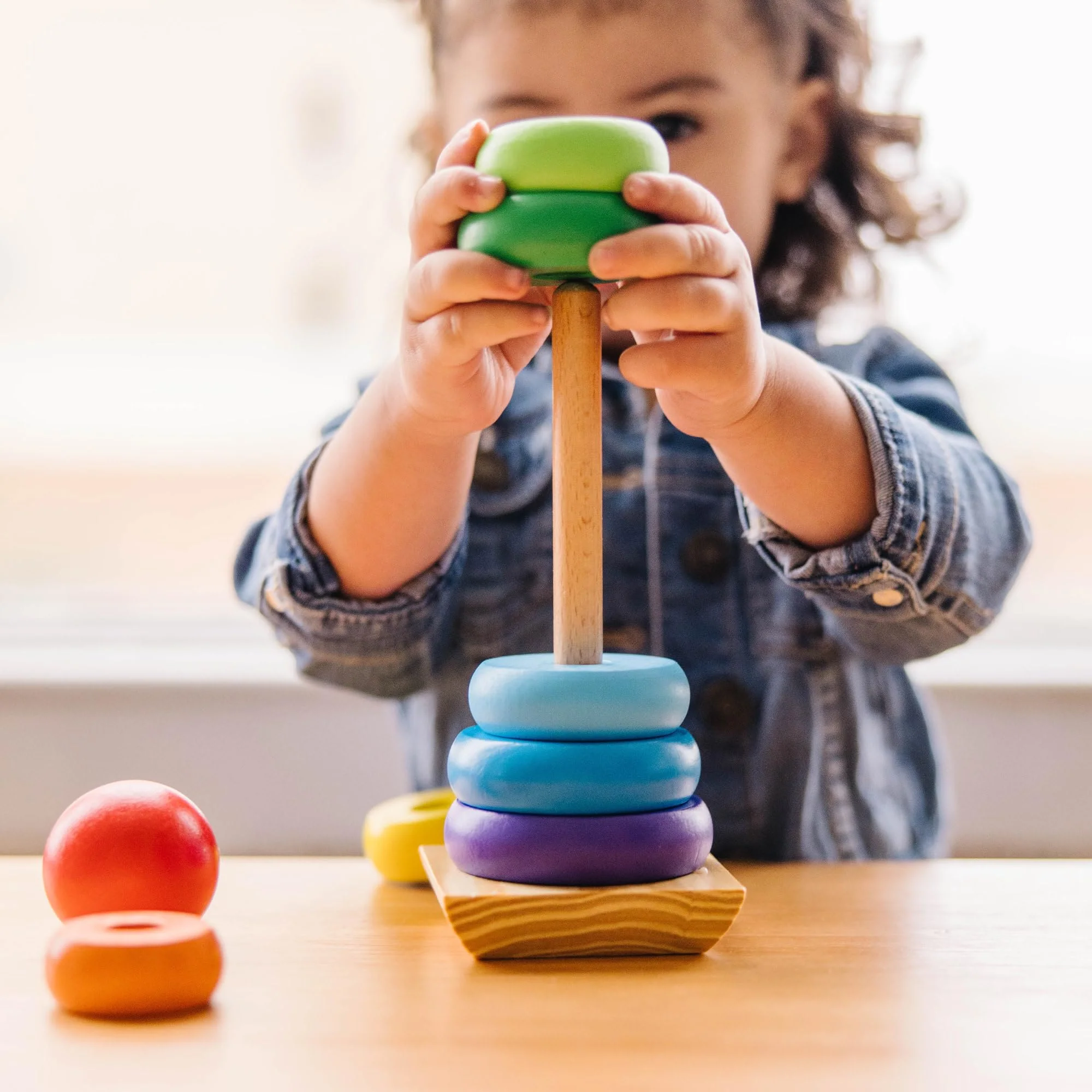 Melissa & Doug Rainbow Stacker | Developmental Toy | Motor Skills | Problem Solving | 12 Months | Gift for Boy or Girl - Image 5