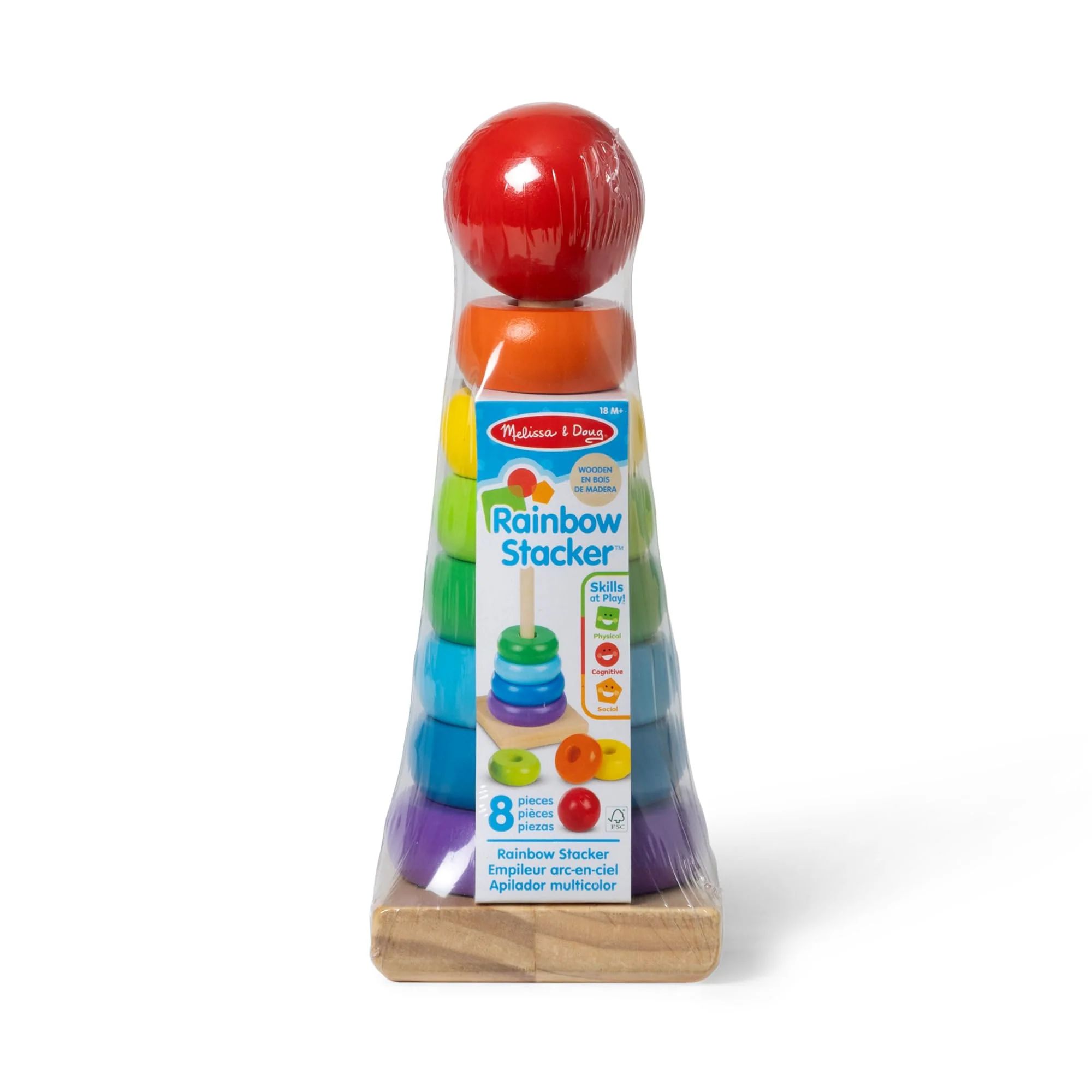 Melissa & Doug Rainbow Stacker | Developmental Toy | Motor Skills | Problem Solving | 12 Months | Gift for Boy or Girl - Image 8