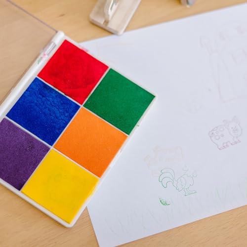 Melissa & Doug - Regenbogen-Stempelkissen, Mit 6 Farben auswaschbarer Tinte, Für Kinder ab 4 Jahren - Image 2