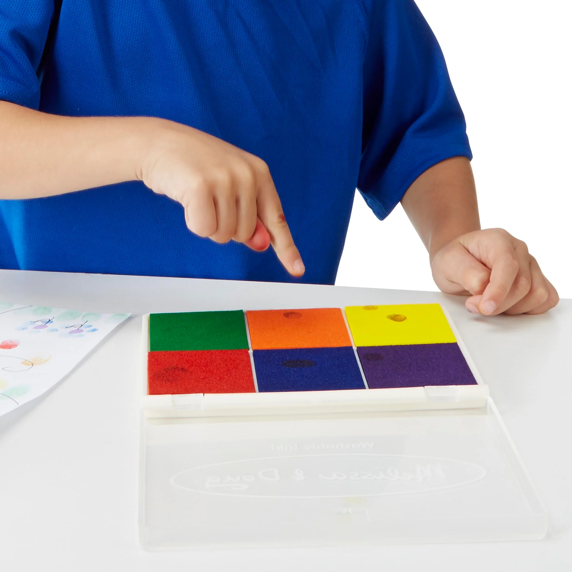 Melissa & Doug - Regenbogen-Stempelkissen, Mit 6 Farben auswaschbarer Tinte, Für Kinder ab 4 Jahren - Image 4