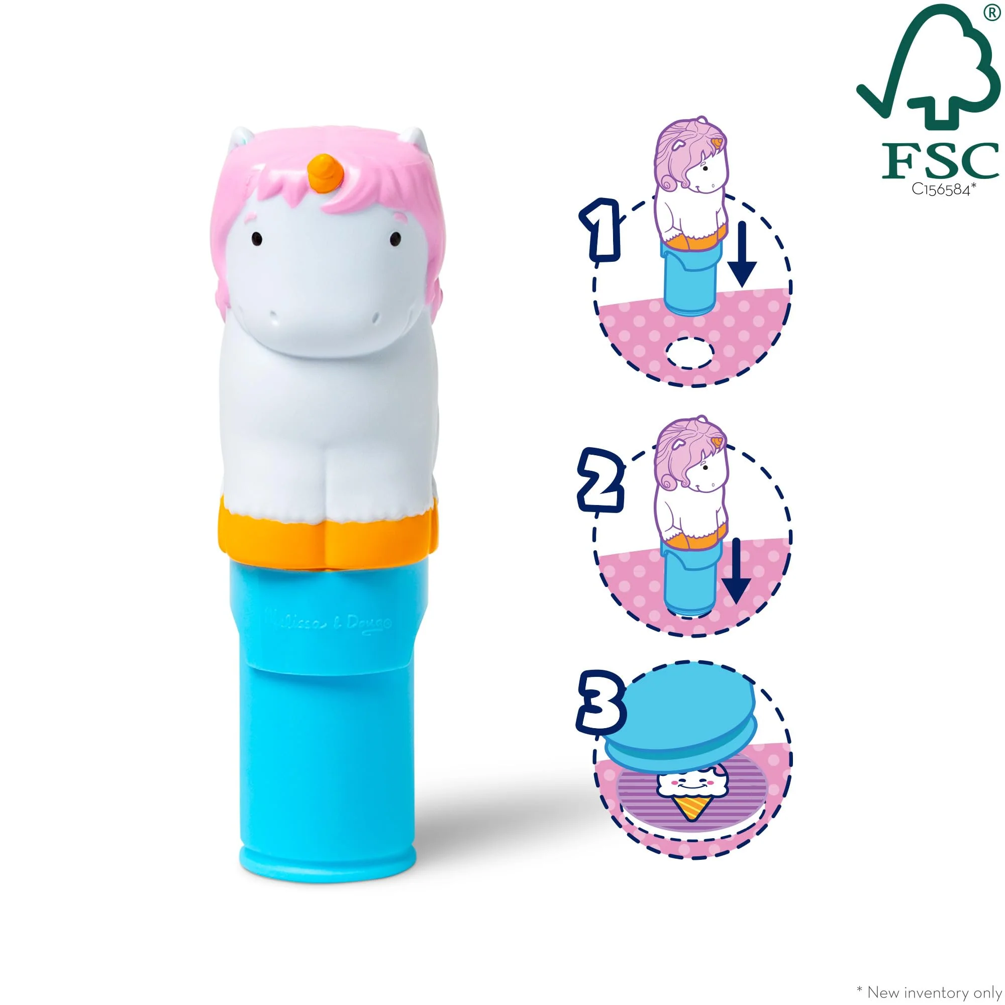 Melissa & Doug - Sticker Wow Stempel-Set Einhorn, Mit 300 Stickern, Nachfüllbarer Sticker-Stempel und 24-seitiger Aktivitätenblock, Für Kinder ab 3 Jahren - FSC zertifizierte - Image 8