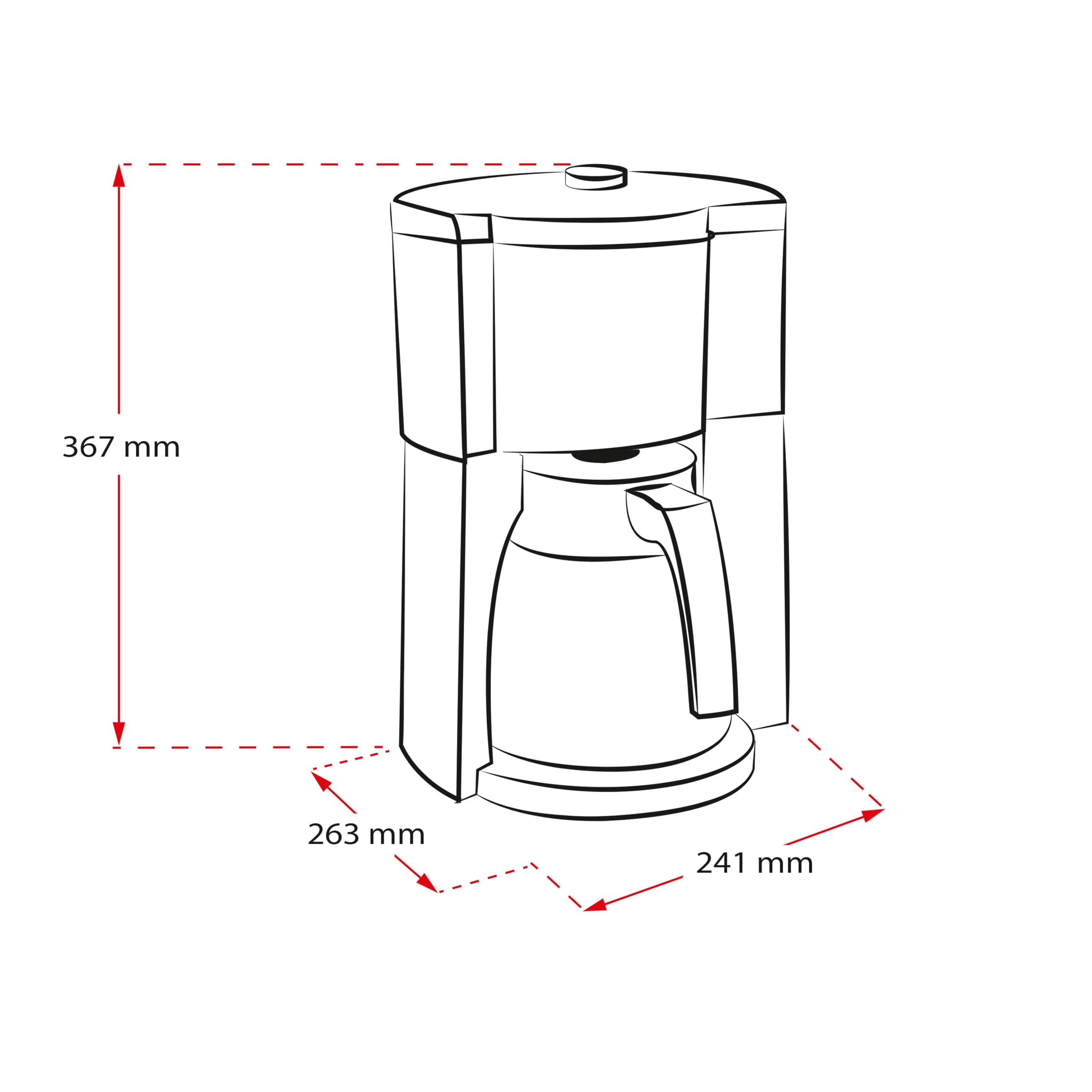 Melitta Look Therm Timer – Filterkaffeemaschine mit Thermkanne, entnehmbarem Wassertank und Timer-Funktion, für bis zu 10 Tassen Kaffee, in Weiß/Edelstahl - Image 2
