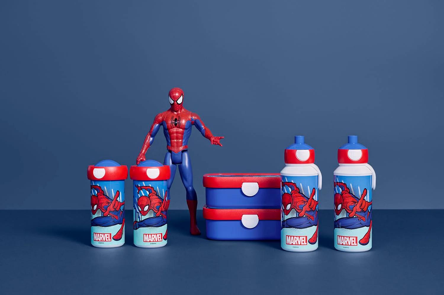 Mepal - Lunch-Set für Kinder mit Pop-up Trinkflasche & Lunch Box - Lunch-Set für die Schule oder unterwegs - Spülmaschinenfest & BPA-frei - 400 ml + 750 ml - Spiderman - Image 2