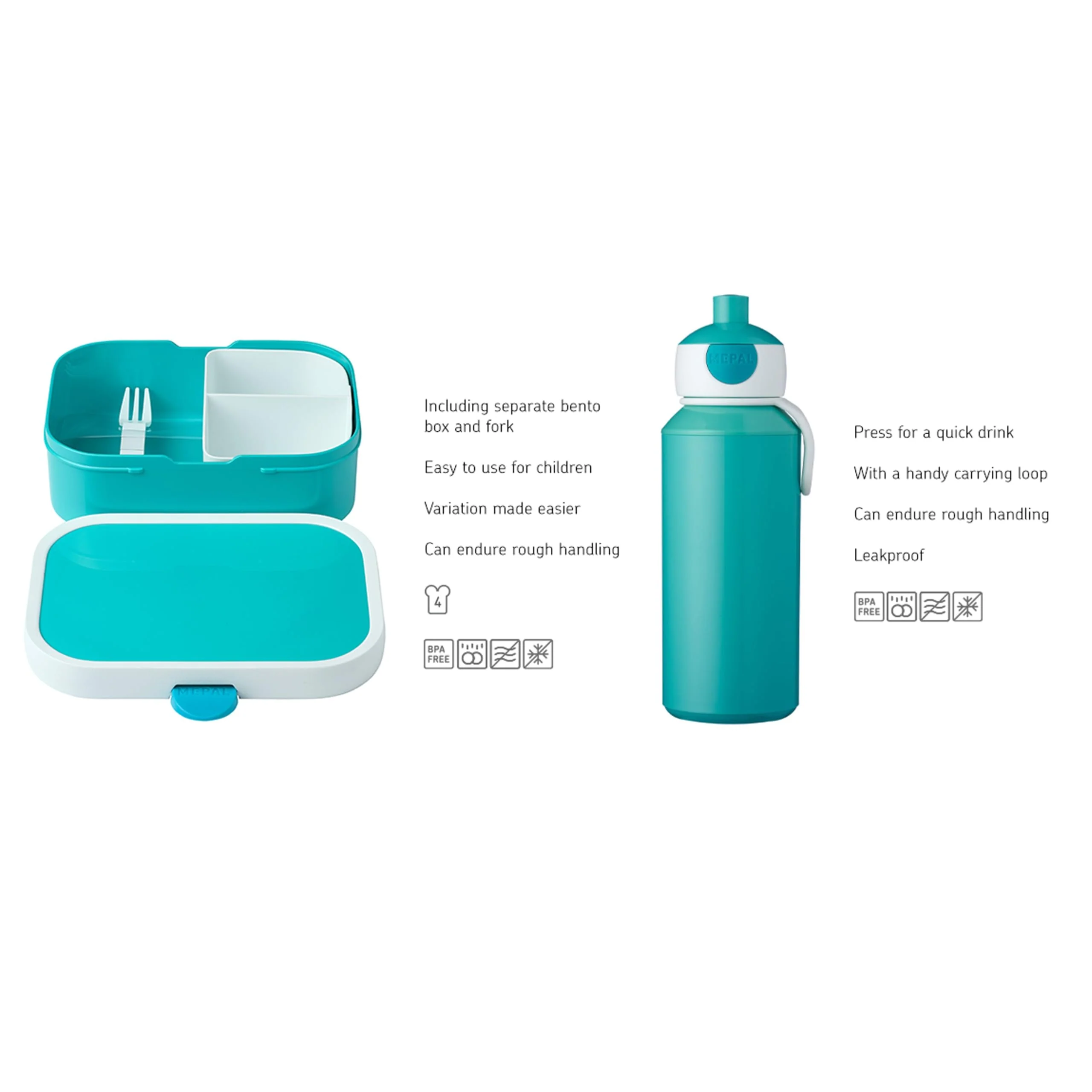 Mepal - Lunch-Set für Kinder mit Pop-up Trinkflasche & Lunch Box - Lunch-Set für die Schule oder unterwegs - Spülmaschinenfest & BPA-frei - 400 ml + 750 ml - Spiderman - Image 7