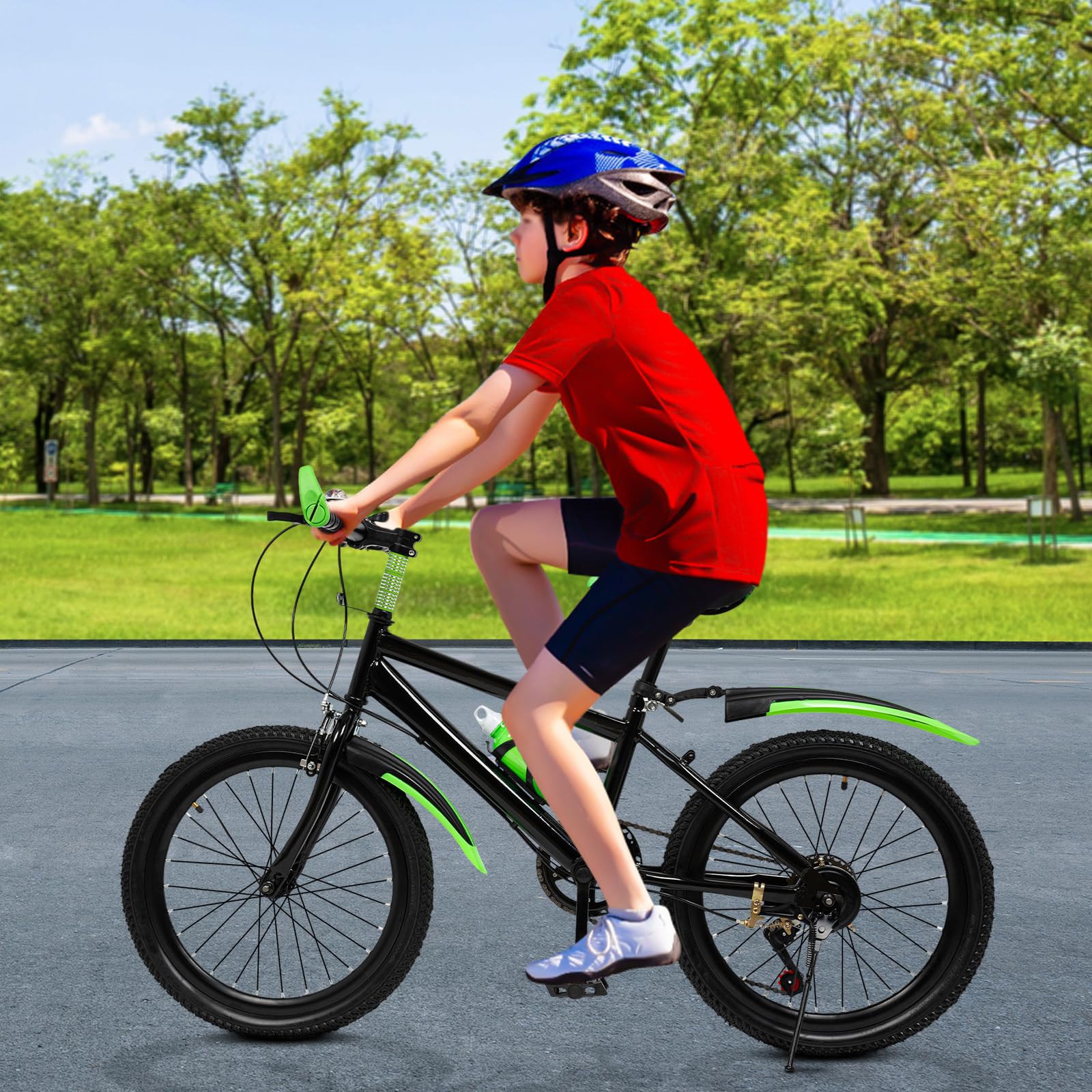 mesterth 20 Zoll 7Gang Kinder Jungen Fahrrad Mountainbike Kinderfahrrad MTB Bike 20" Rad, für Mädchen Jungen Herren und Damen Citybike für Fahrten auf Straßen, in den Bergen - Image 6