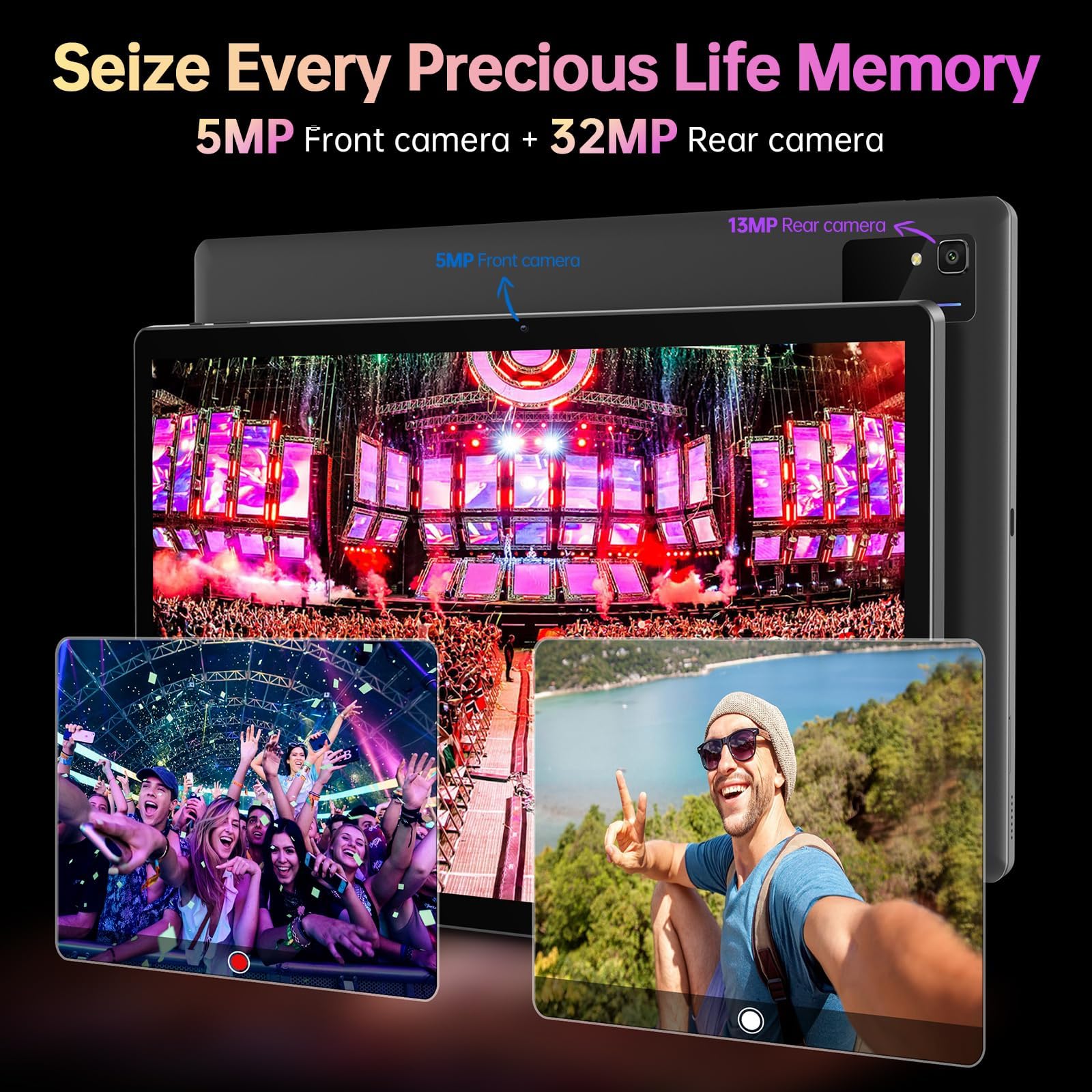 MESWAO 15,6 Zoll Tablet, MES-B3 Android 14 Großes Tablets mit IPS-Display, Helio G99 Octa-Core, 6GB RAM+128GB ROM(1TB TF) Tablett, 12000mah, BT5.0, 2.4G/5G WiFi, 32MP Kamera - Image 6