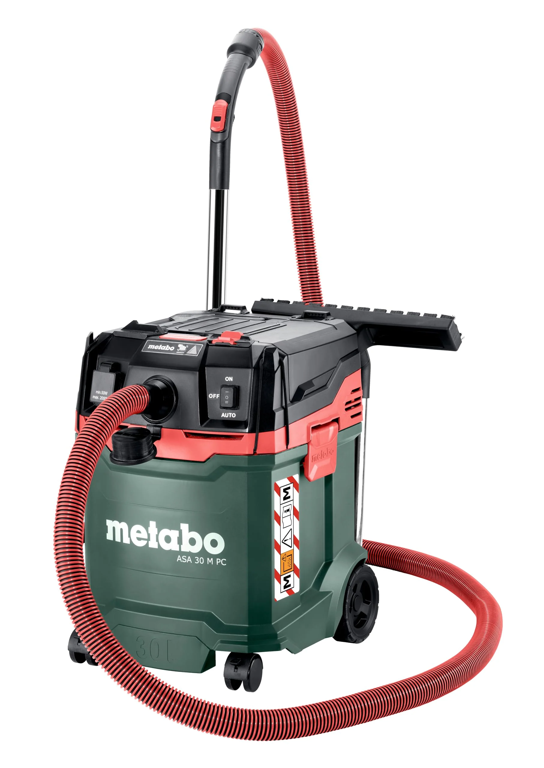 Metabo ASA 30 M PC Allessauger – 602087000 – Nass-/Trockensauger mit integrierter Filterabreinigung – 8 m Kabellänge
