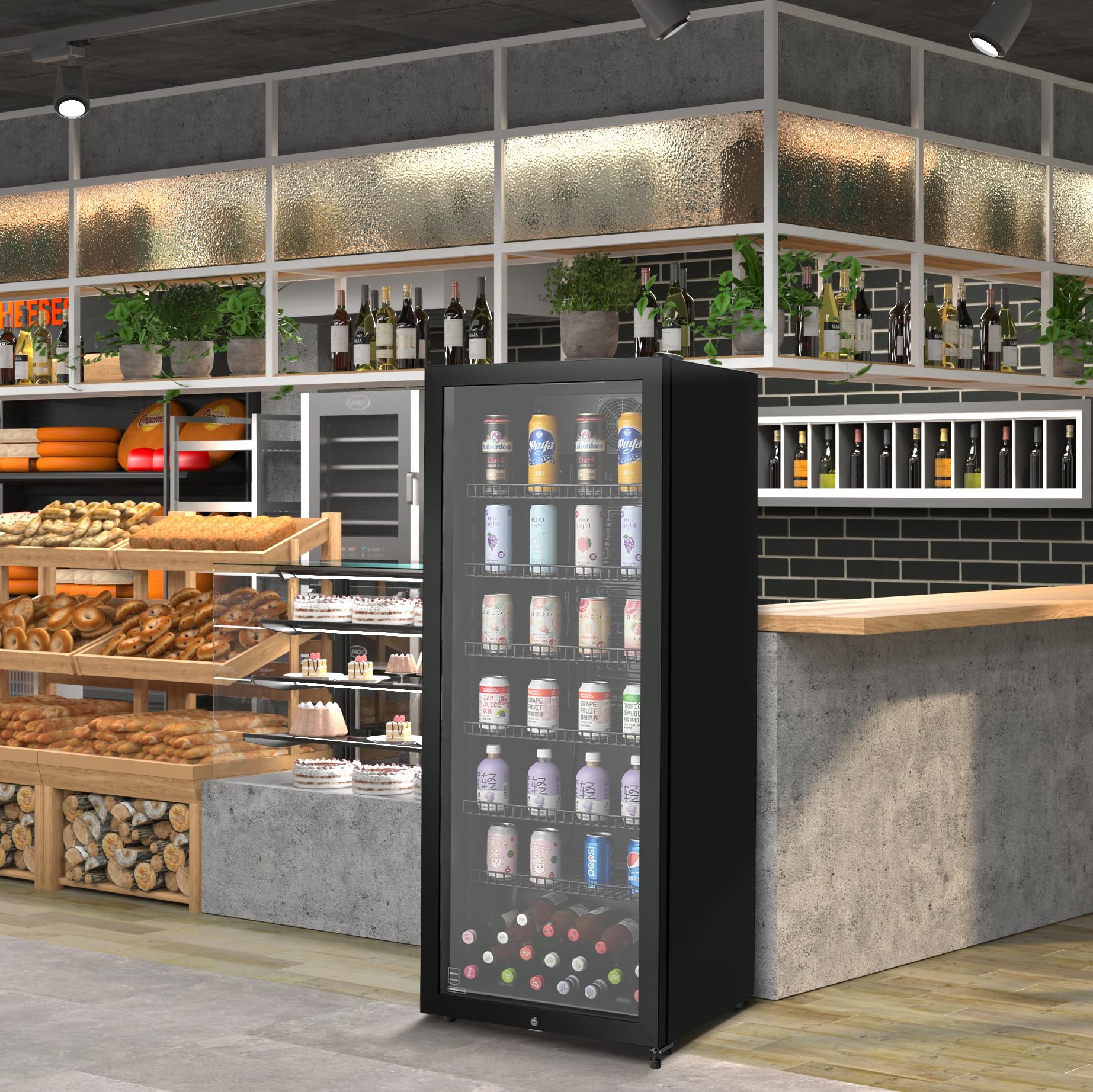 METRO Professional Getränkekühlschrank GSC4240, 237 L, 110 W, 6 verstellbaren Einlegeböden, schwarz - Image 7