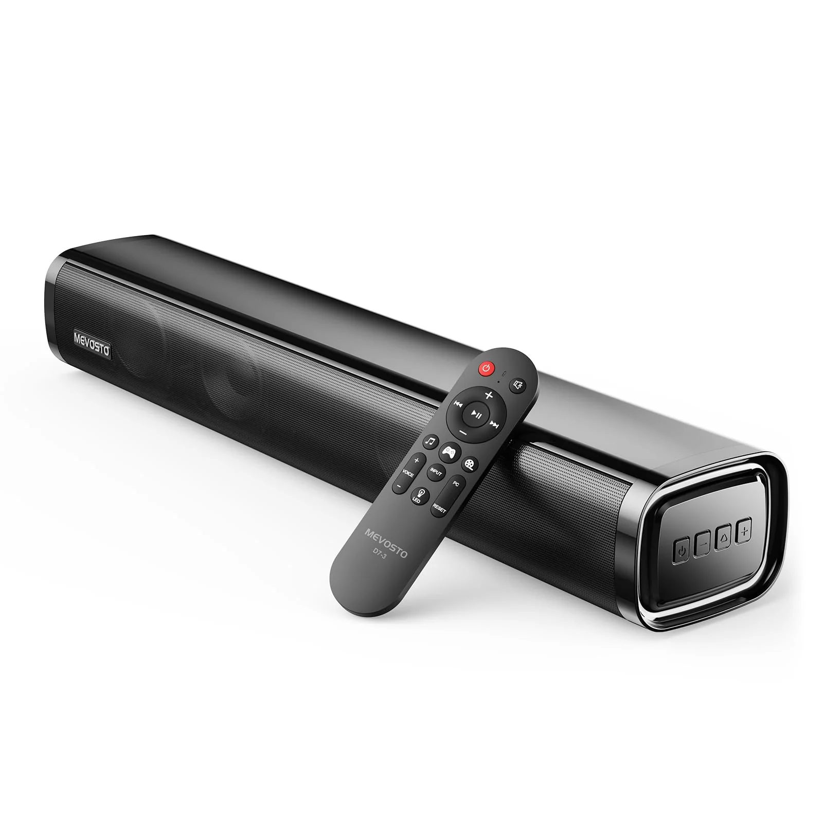 MEVOSTO Soundbar für TV Geräte PC Gaming Soundbar 60W Mini 2.1CH Integrierte Subwoofer BT5.4 Lautsprecher Computer mit USB Digital Audio/Optisch/AUX Voice Enhance 3 EQ Kompatibel Spielkonsolen-40cm - Image 2