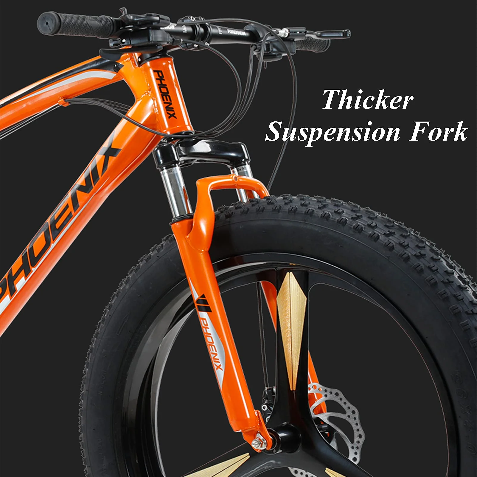MEVZHH 26 Zoll Mountainfür Jungen, Mädchen, Hardtail, Scheibenbremsen, Männerd Frauen, Erwachsene Fett Reifen Mountainbike, Kohlenstoffstastrand Schnee Outdoor, Weiß 5 Gesprochen, 24 Geschwindigkeit - Image 5