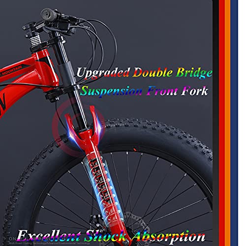 MEVZHH Mountainbikes, 26 Zoll Fat Tire Hardtail Mountainbike, Doppelfederungsrahmend Federgabel All Terrain Mountainfür Männer Frauen/30 Geschwindigkeit/Orae 5 Gesprochen - Image 6