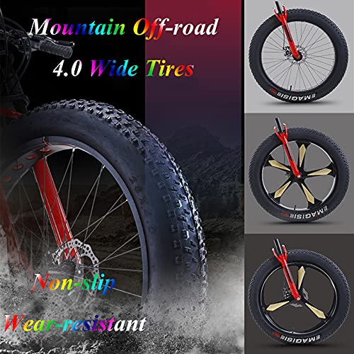 MEVZHH Mountainbikes, 26 Zoll Fat Tire Hardtail Mountainbike, Doppelfederungsrahmend Federgabel All Terrain Mountainfür Männer Frauen/30 Geschwindigkeit/Orae 5 Gesprochen - Image 7